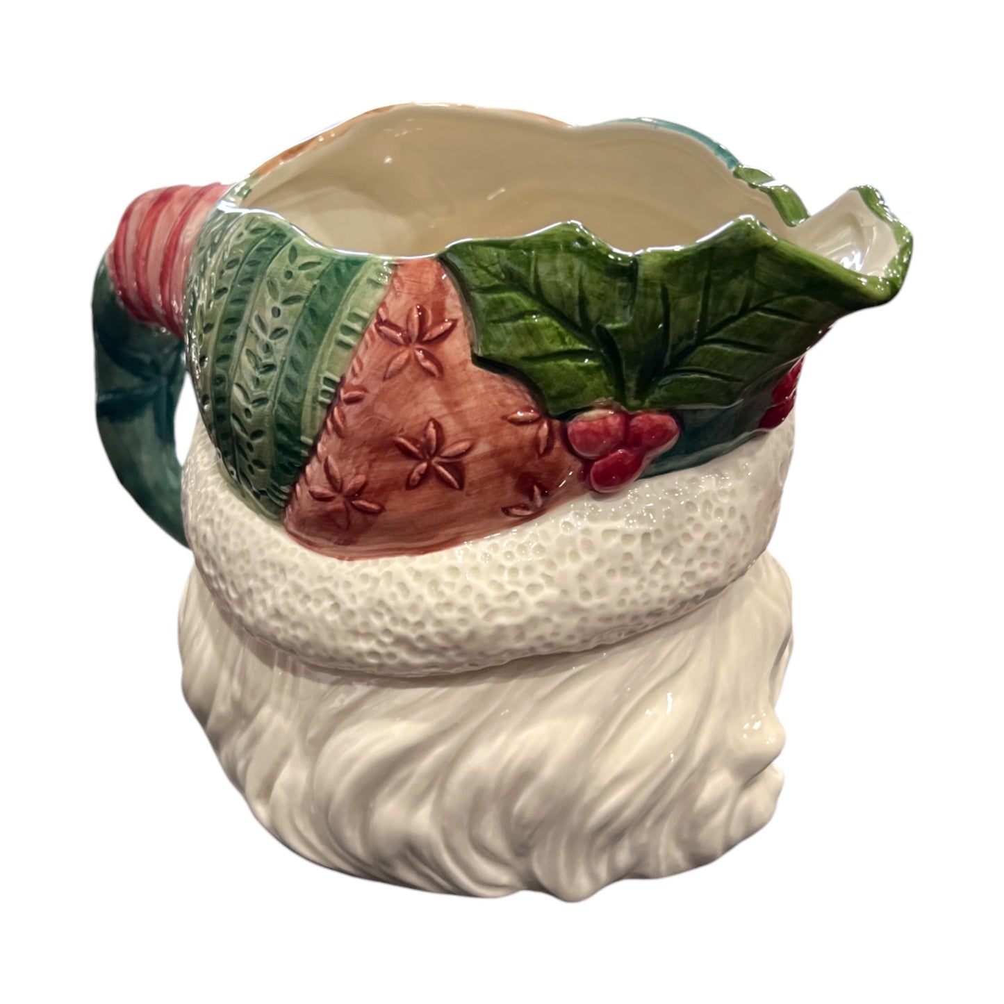 Fitz & Floyd - Christmas - Santa Claus Face Pitcher - 1992 - 1 3/4 QT - 7.5"