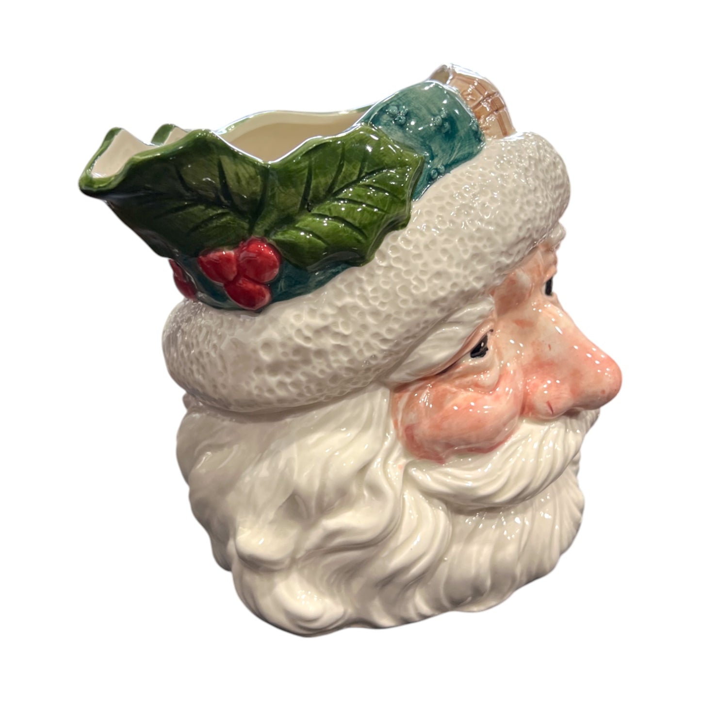 Fitz & Floyd - Christmas - Santa Claus Face Pitcher - 1992 - 1 3/4 QT - 7.5"