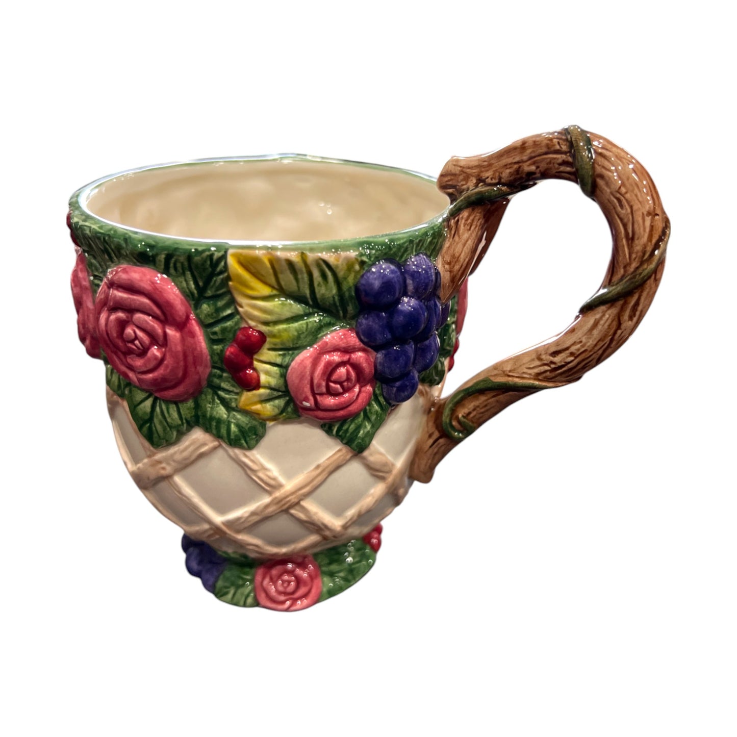 Fitz & Floyd - Rose Garland Coffee Mug - 1994 - 5"