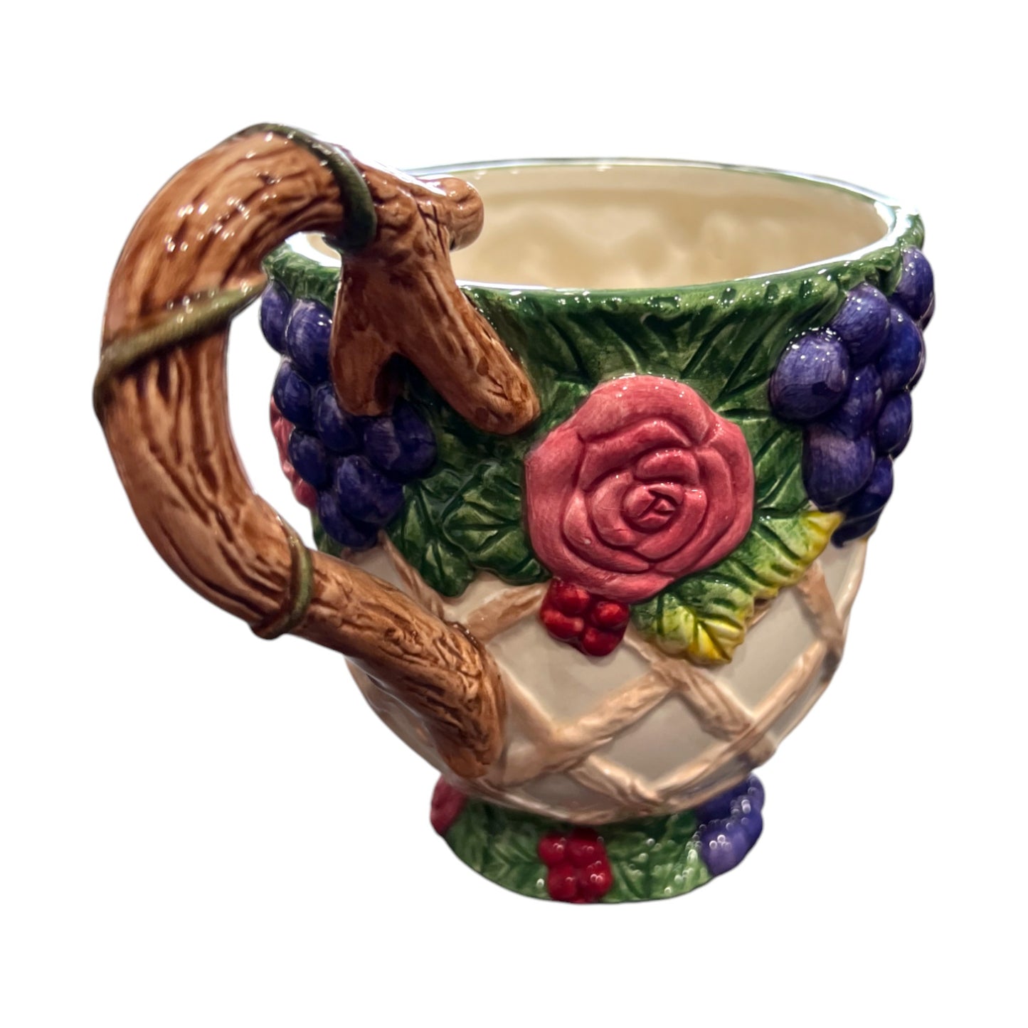 Fitz & Floyd - Rose Garland Coffee Mug - 1994 - 5"