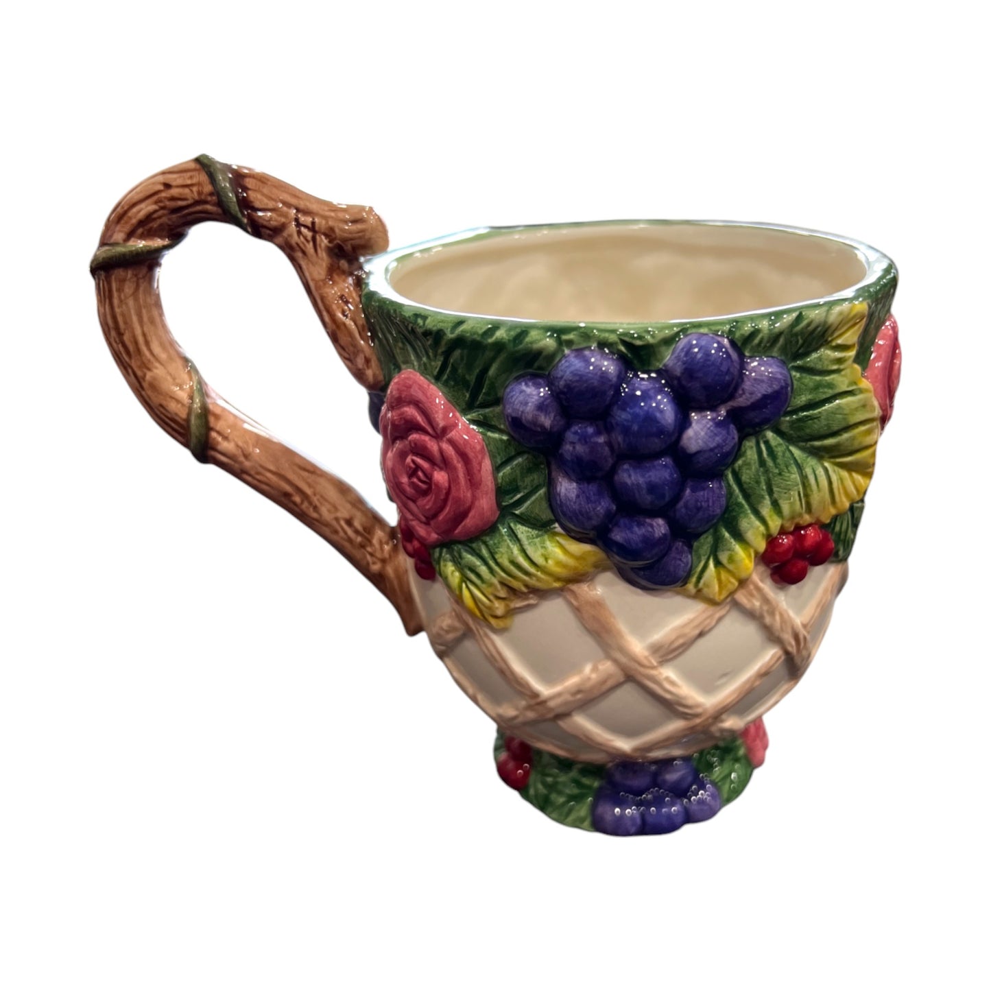 Fitz & Floyd - Rose Garland Coffee Mug - 1994 - 5"