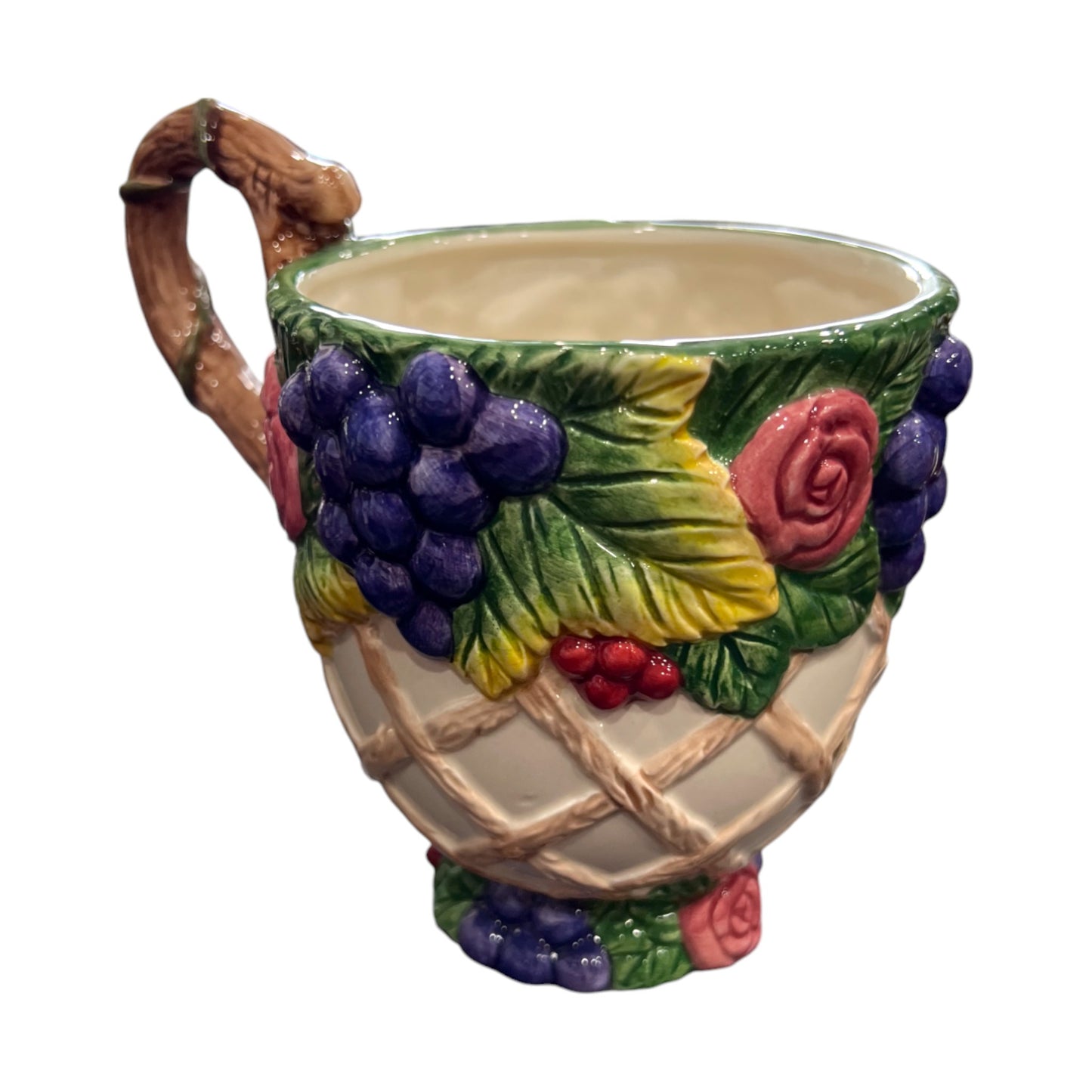 Fitz & Floyd - Rose Garland Coffee Mug - 1994 - 5"