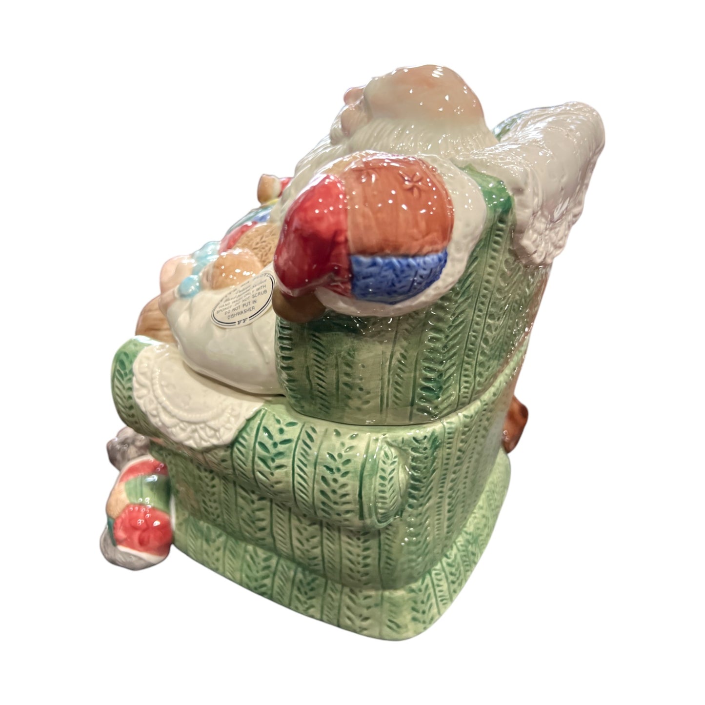 Fitz & Floyd -Christmas - Santa In A Chair Cookie Jar - 1992 - 10"