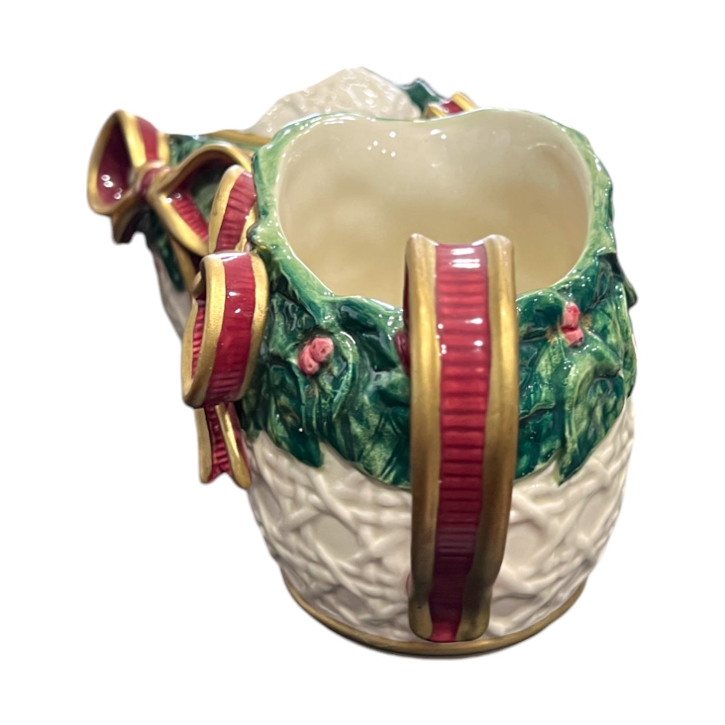 Fitz & Floyd - Christmas - Bow And Holly Cream & Sugar - 4.5"
