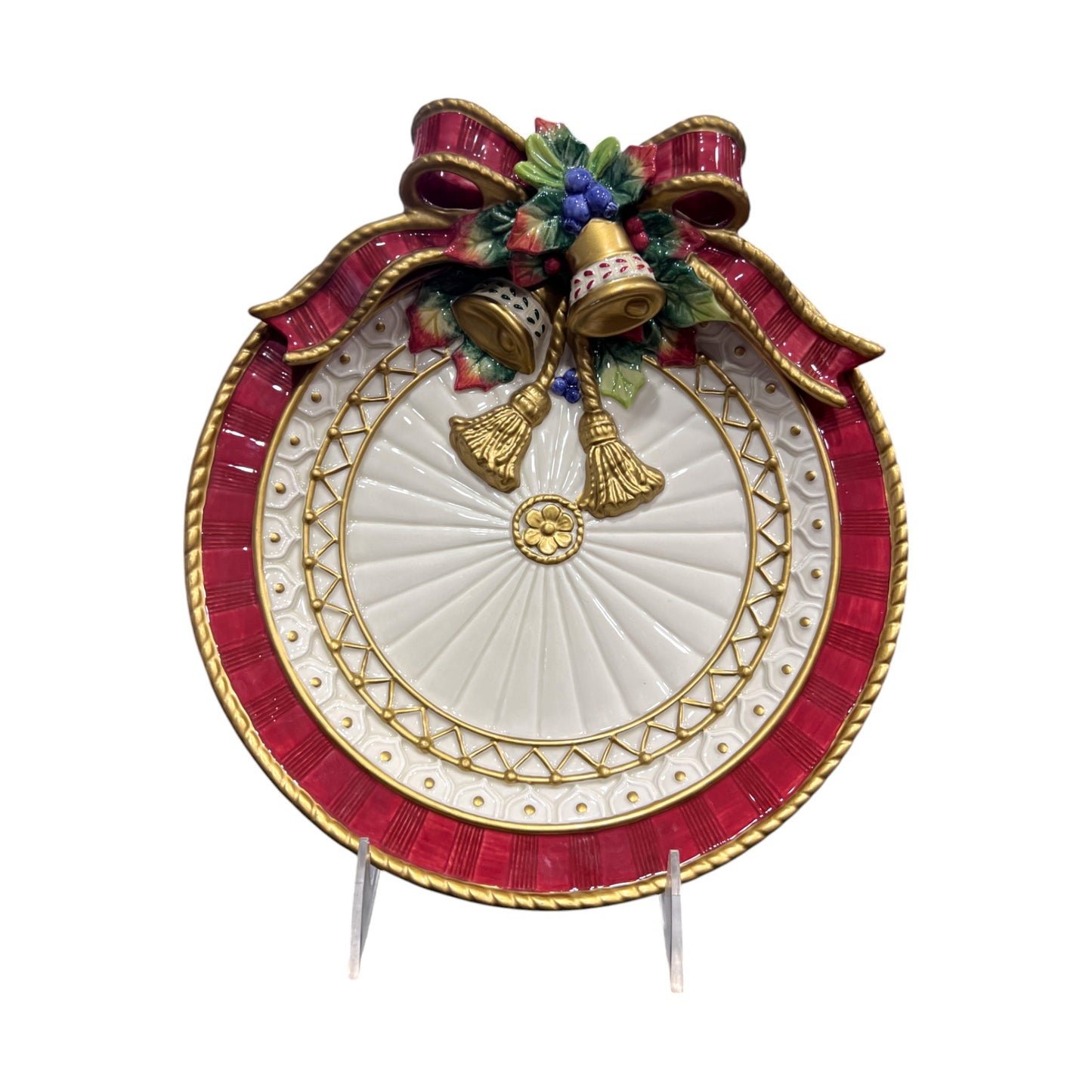 Fitz & Floyd - Christmas - Bells And Bow Plate - 10"