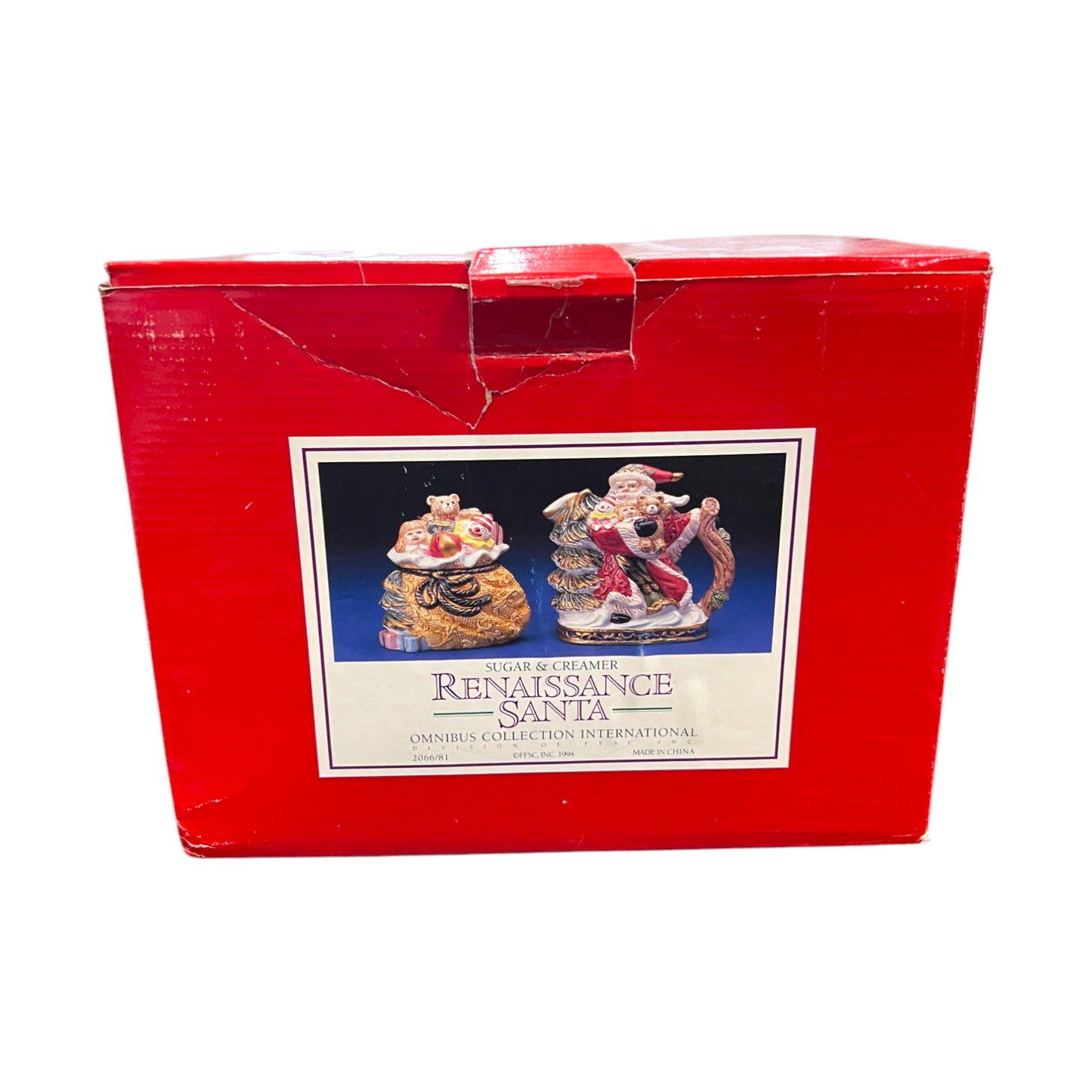 Fitz & Floyd - Christmas - Renaissance Santa Cream & Sugar - 1994 - 6"