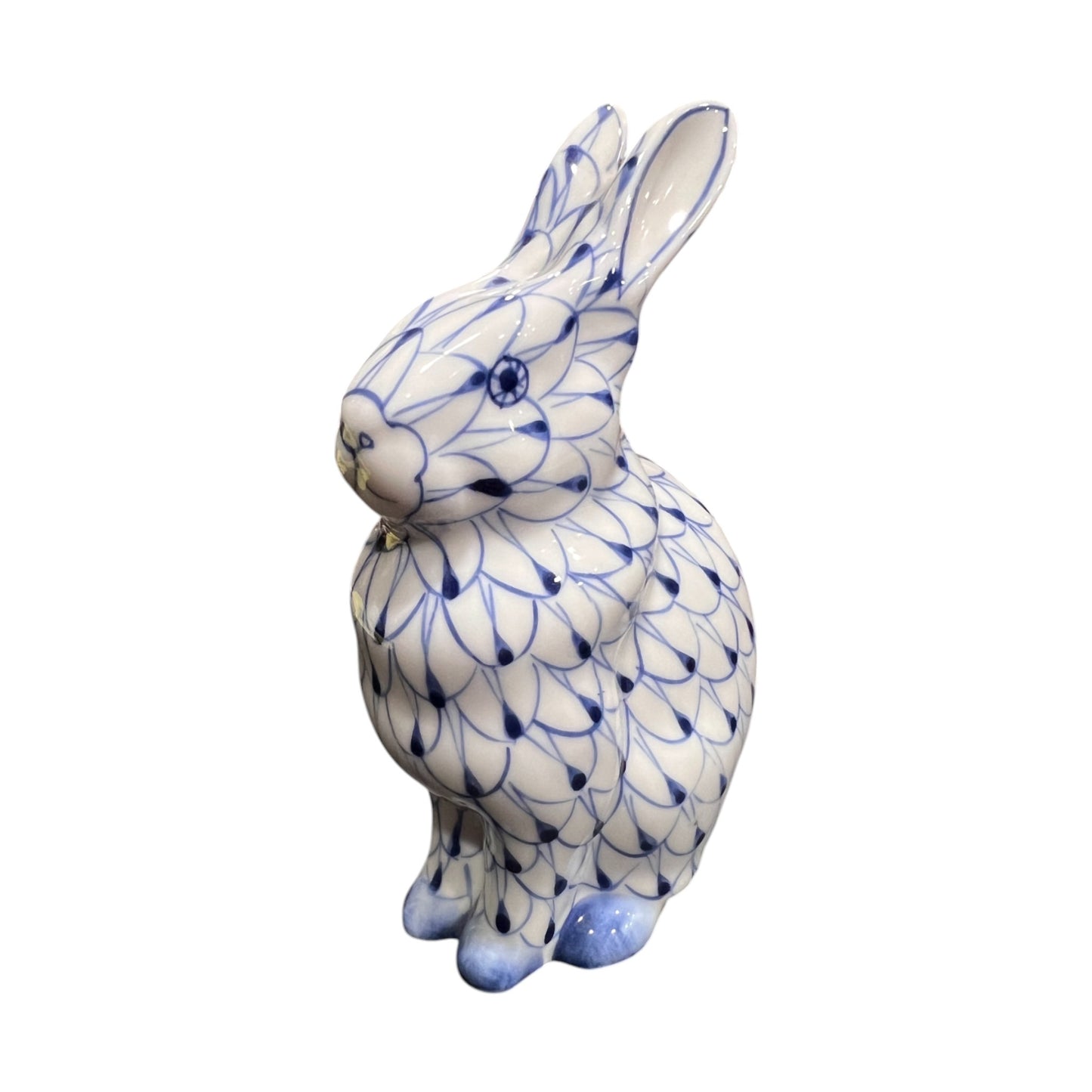 Andrea Porcelain - Handpainted Fishnet Rabbit Figurine - 6"