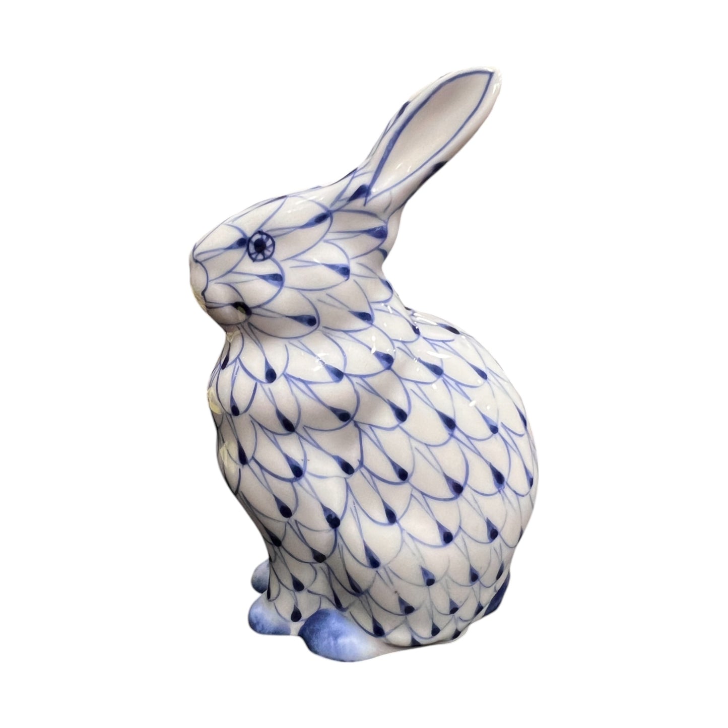 Andrea Porcelain - Handpainted Fishnet Rabbit Figurine - 6"