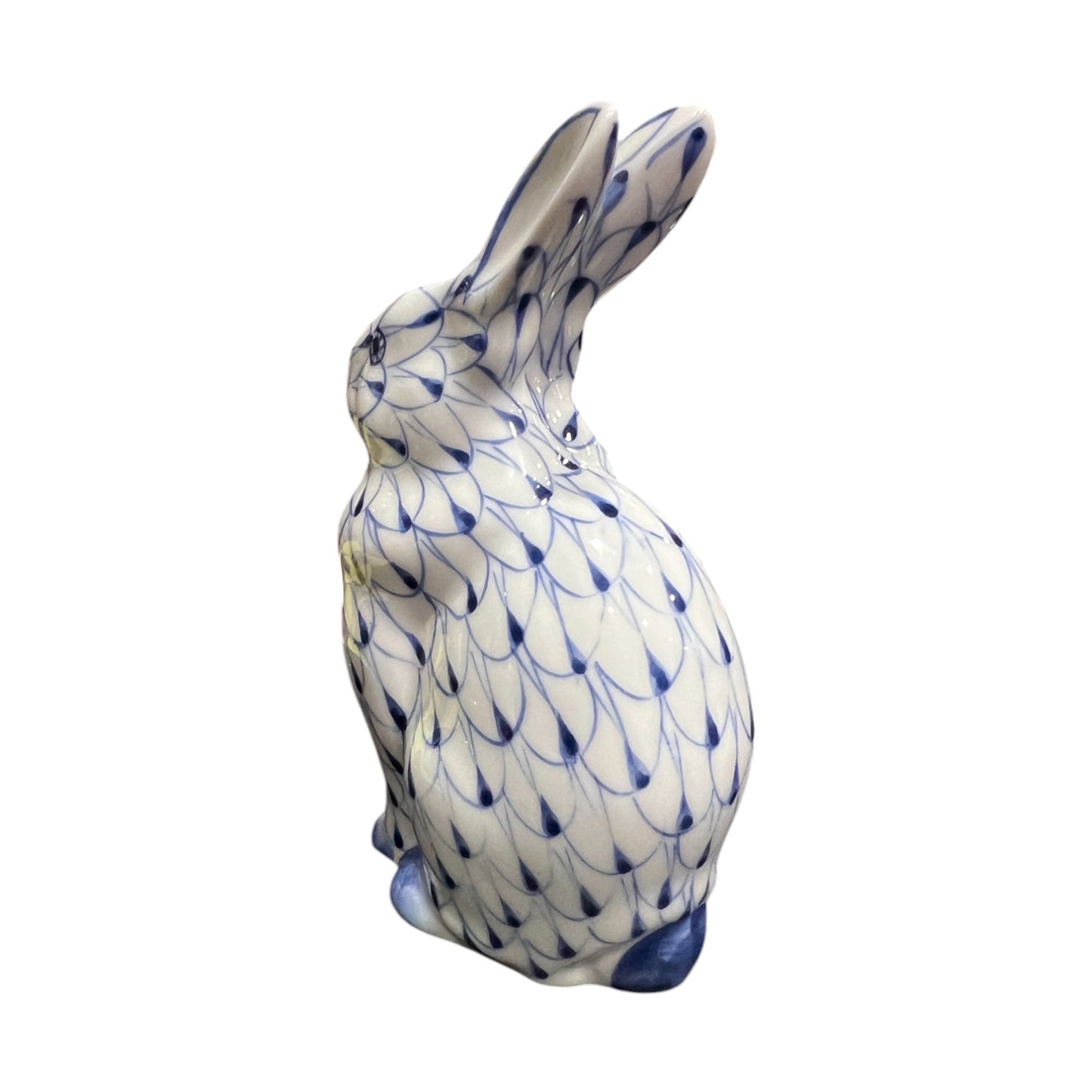 Andrea Porcelain - Handpainted Fishnet Rabbit Figurine - 6"