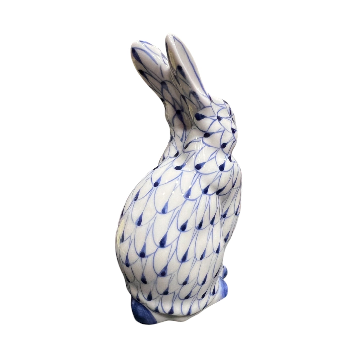 Andrea Porcelain - Handpainted Fishnet Rabbit Figurine - 6"