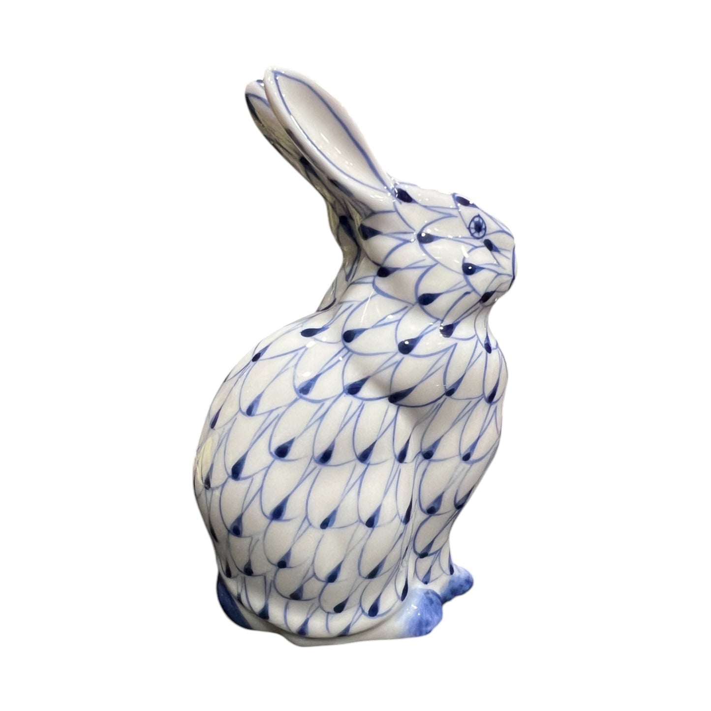 Andrea Porcelain - Handpainted Fishnet Rabbit Figurine - 6"