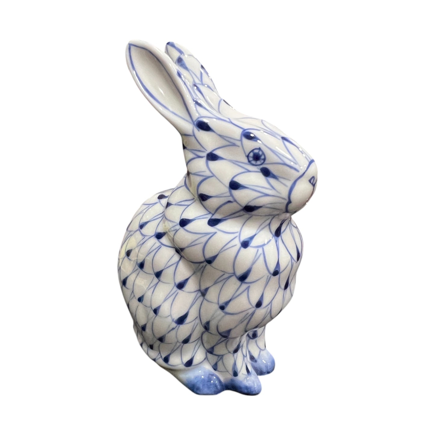 Andrea Porcelain - Handpainted Fishnet Rabbit Figurine - 6"
