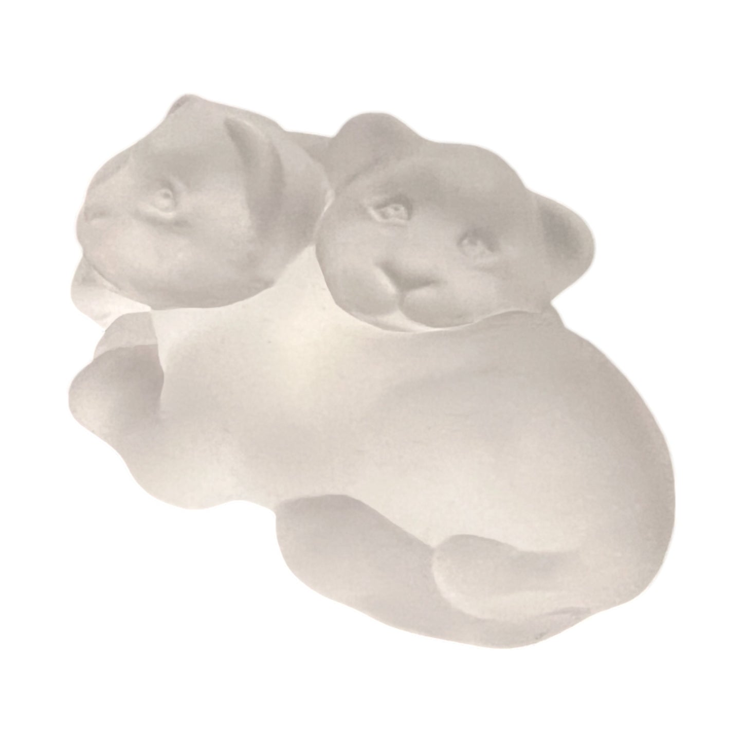 Frosted Glass - Cuddling Cats Figurine - 1.5"