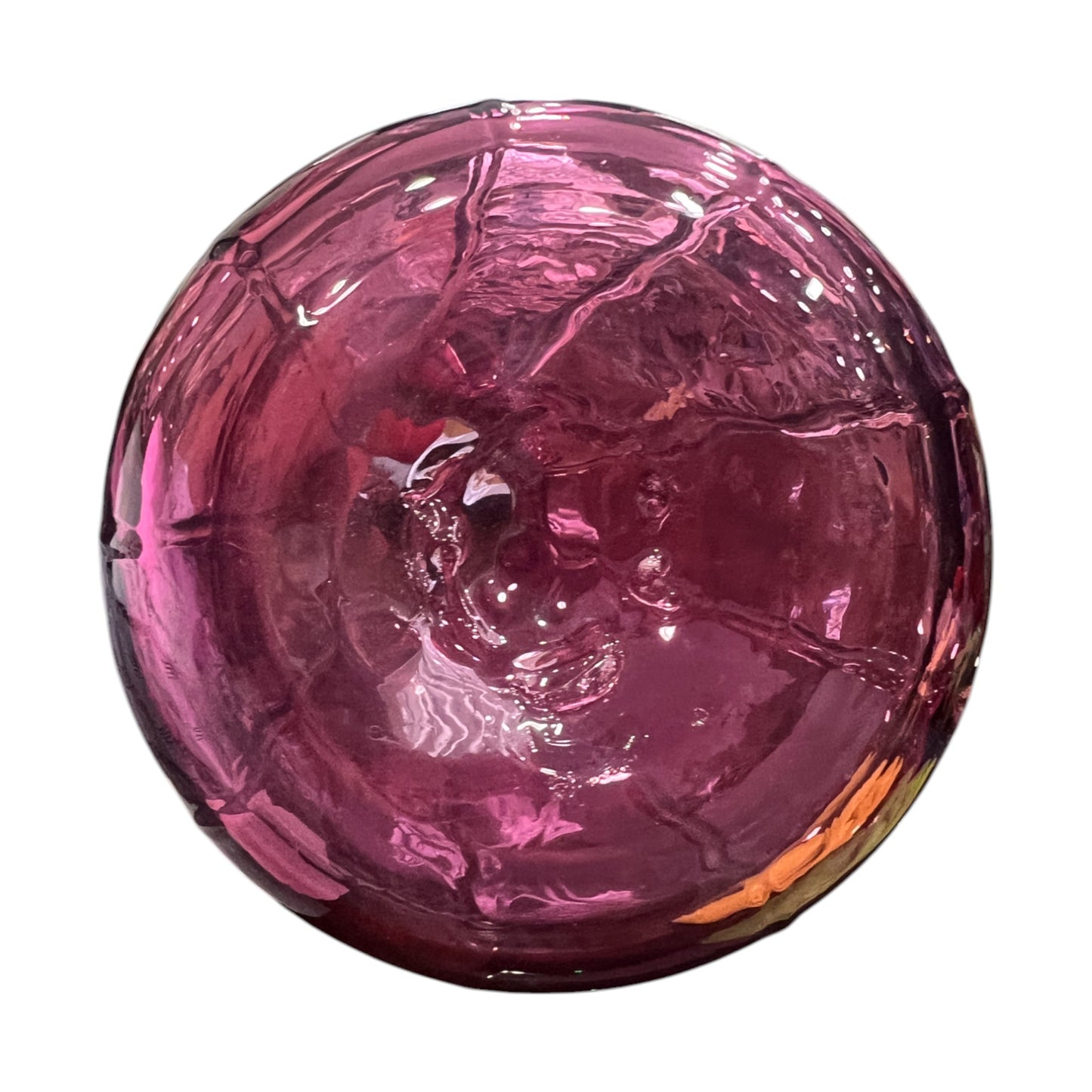 Cranberry Ruffle Top Pitcher With Swirled Handle - Vintage - 8.5"