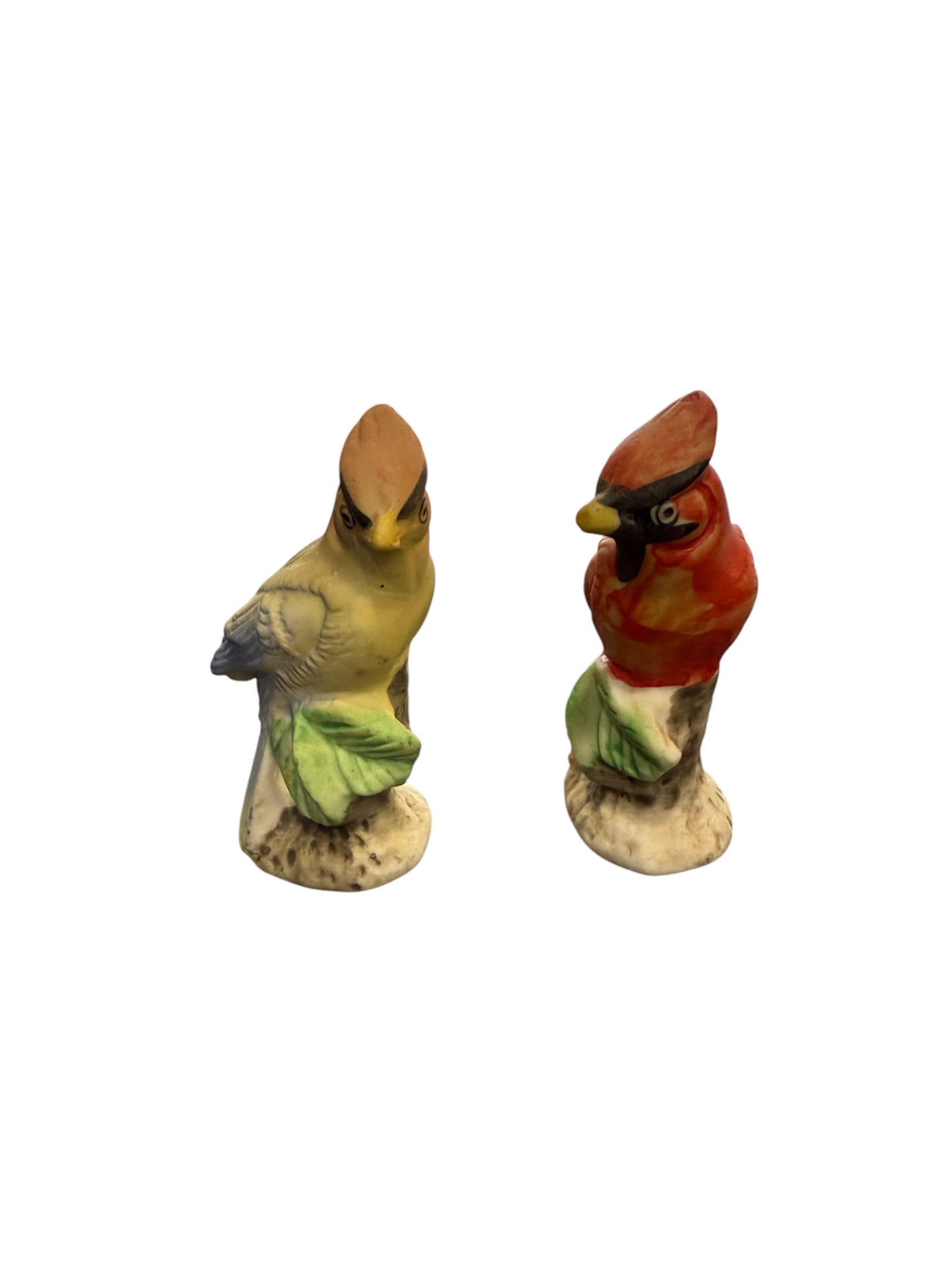 Male & Female Cardinal Figurines - Vintage - Marked Japan - 3"