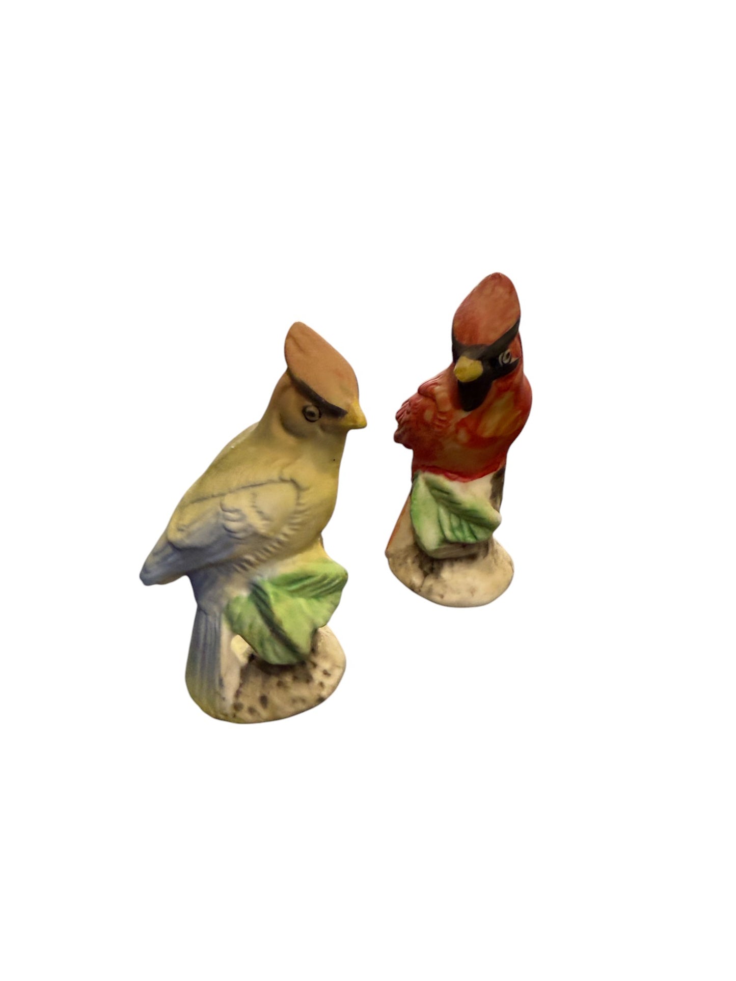 Male & Female Cardinal Figurines - Vintage - Marked Japan - 3"
