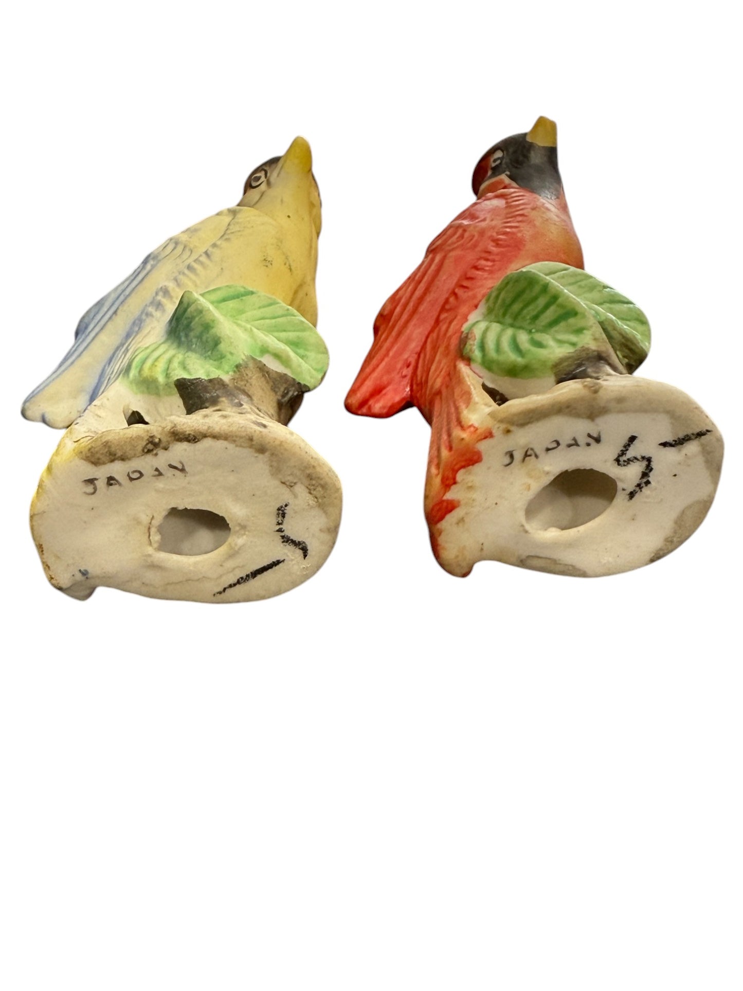 Male & Female Cardinal Figurines - Vintage - Marked Japan - 3"