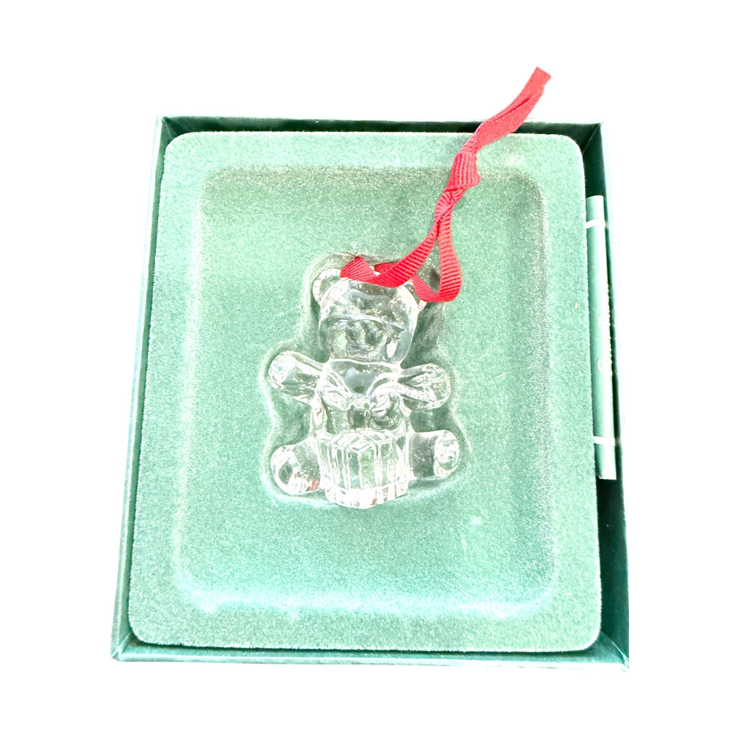 Waterford Crystal - Christmas Ornament - Gift Bear - Original Box - 2.25"