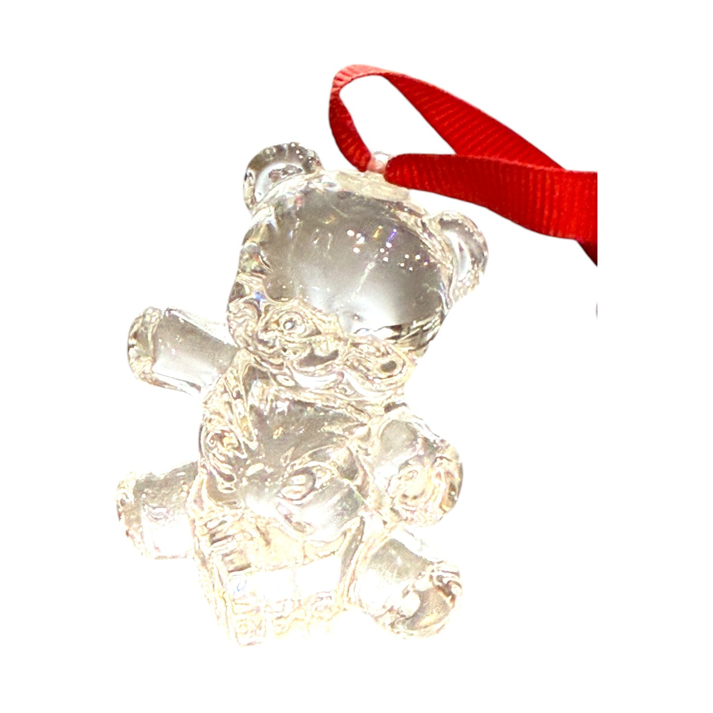 Waterford Crystal - Christmas Ornament - Gift Bear - Original Box - 2.25"