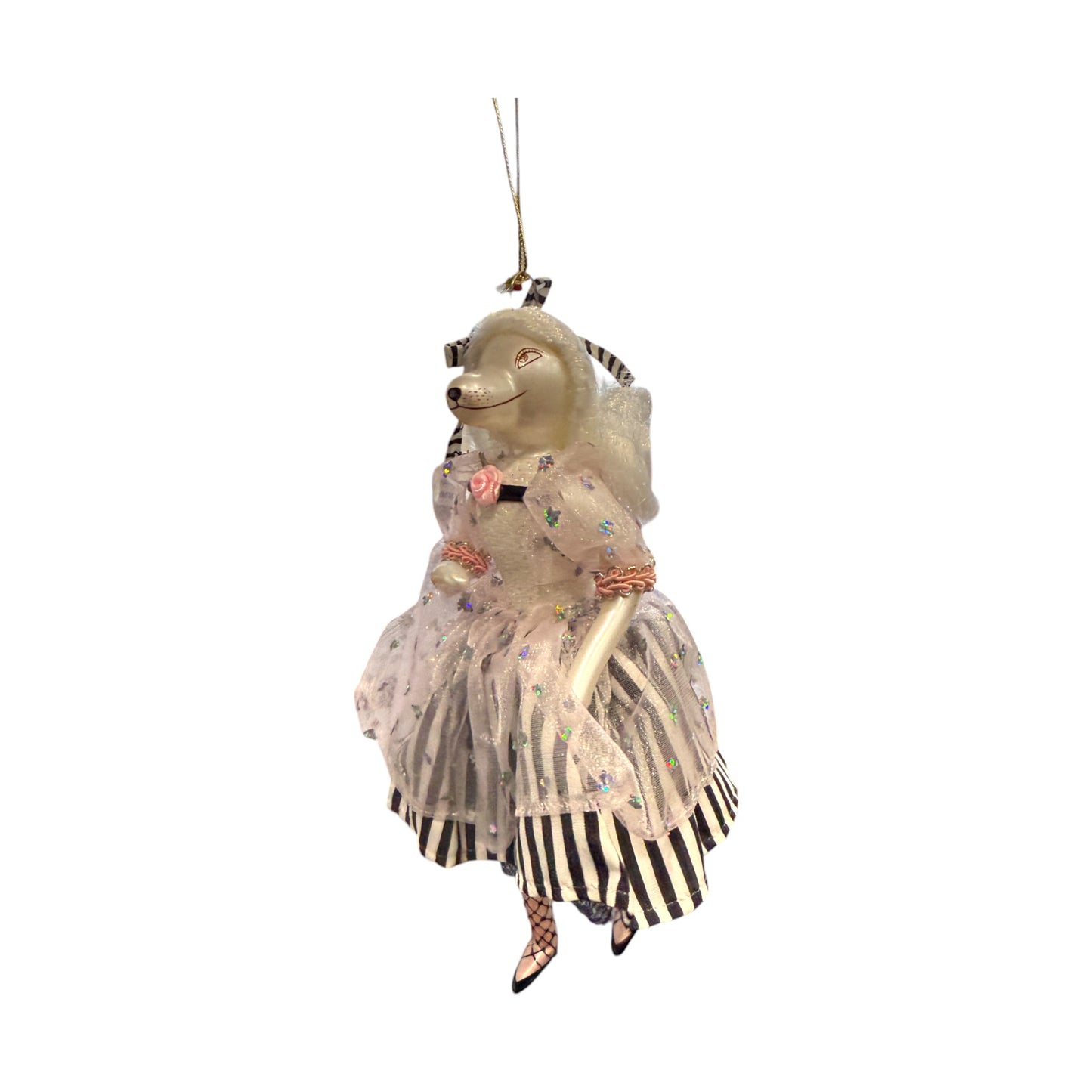 Dillards Trimmings - Poodle With Dress Christmas Ornament - 8"