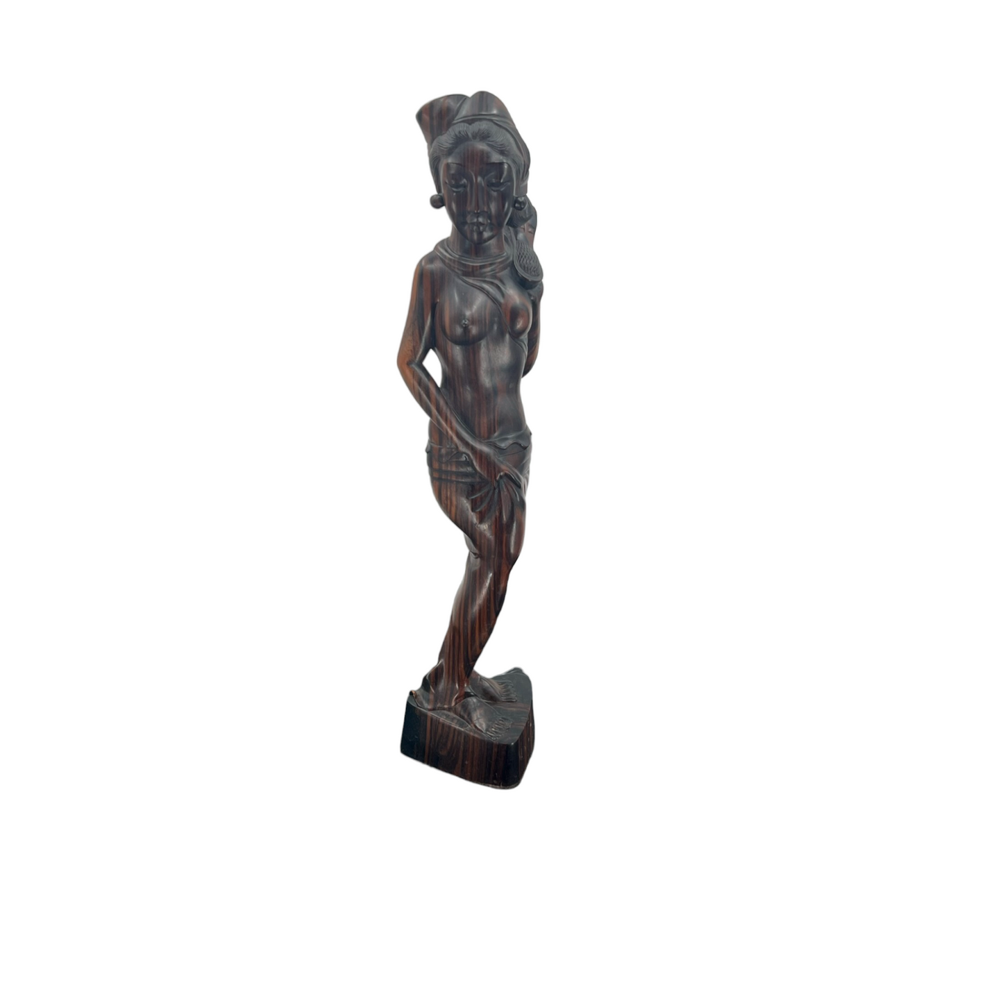 Hand Carved Oriental Lady Statue - 17"