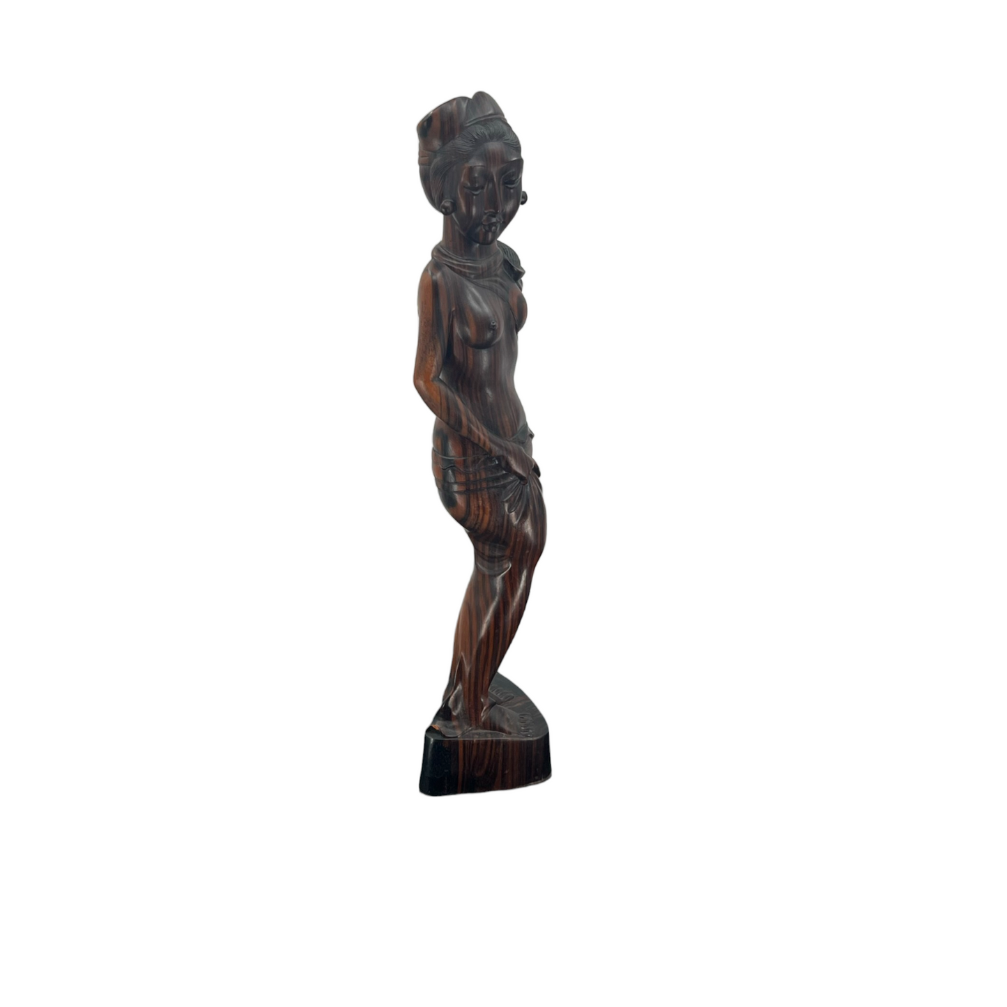 Hand Carved Oriental Lady Statue - 17"