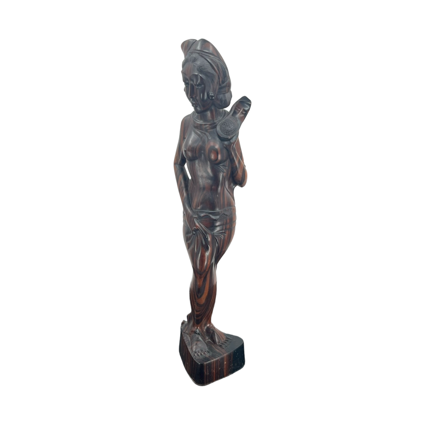 Hand Carved Oriental Lady Statue - 17"