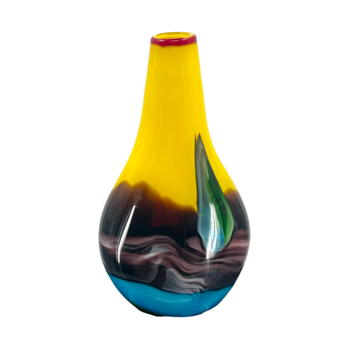 Vintage Murano Splendor - 16" Multi-Color Art Glass Vase