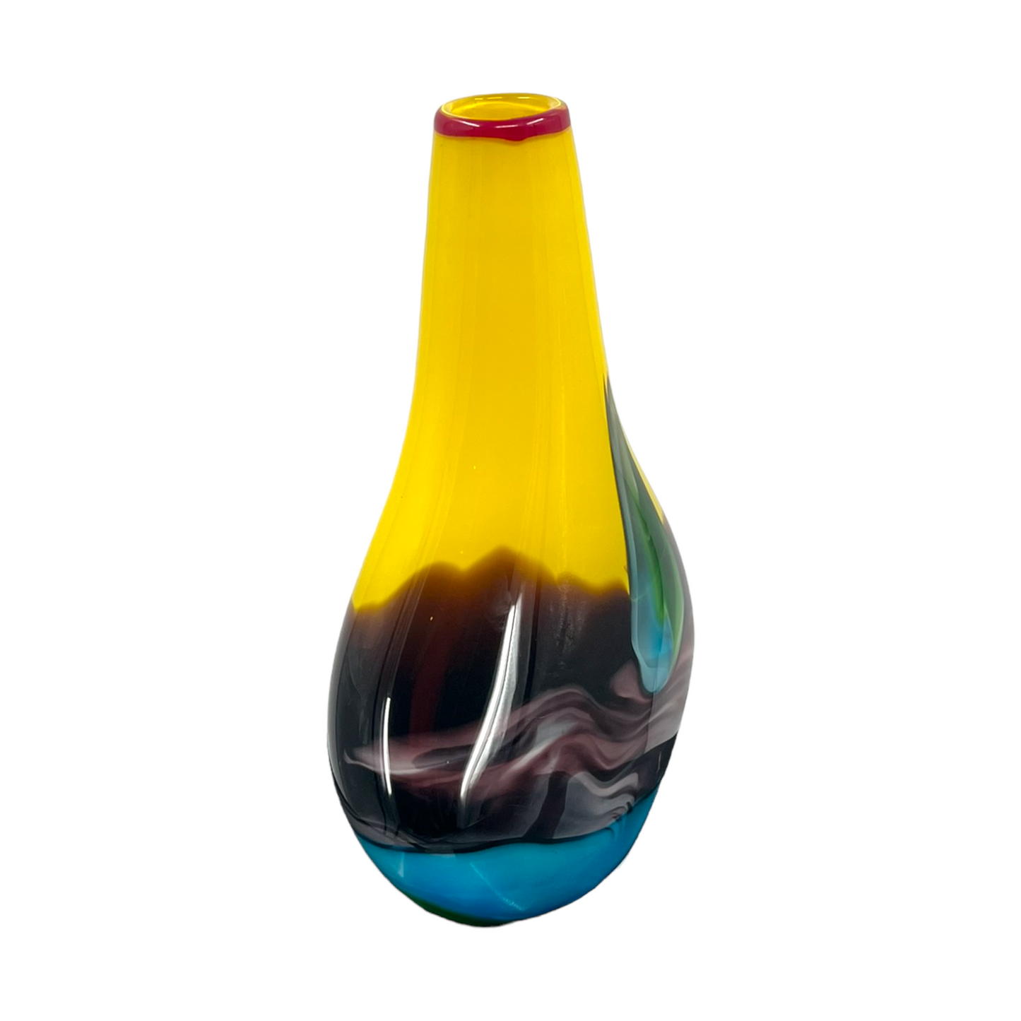Vintage Murano Splendor - 16" Multi-Color Art Glass Vase