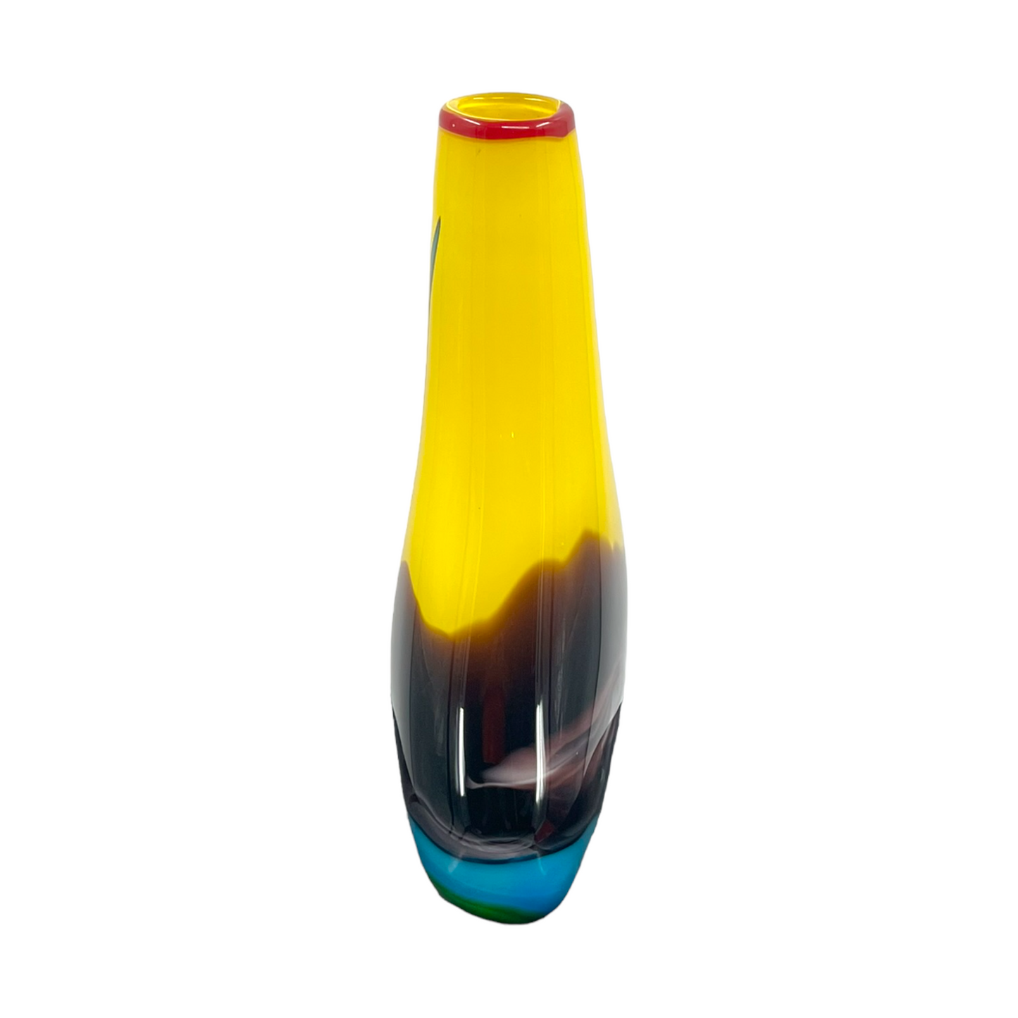 Vintage Murano Splendor - 16" Multi-Color Art Glass Vase
