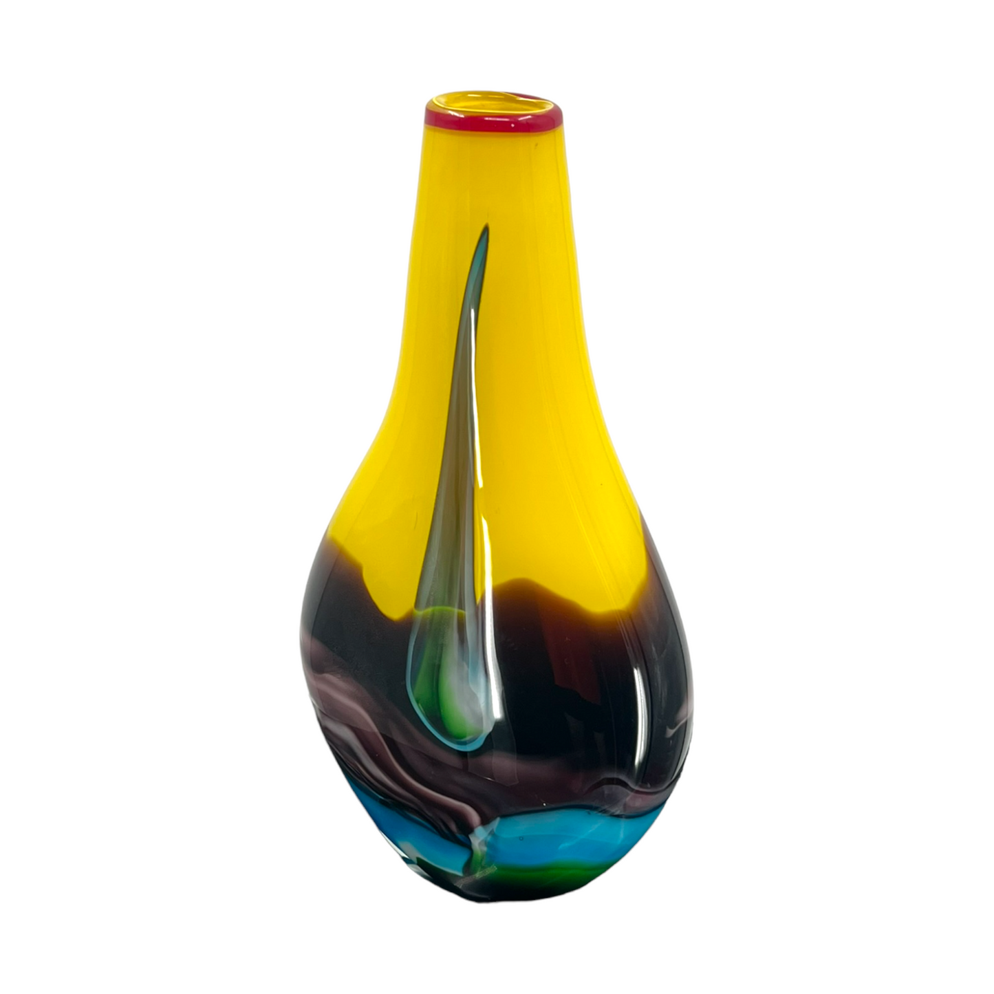 Vintage Murano Splendor - 16" Multi-Color Art Glass Vase