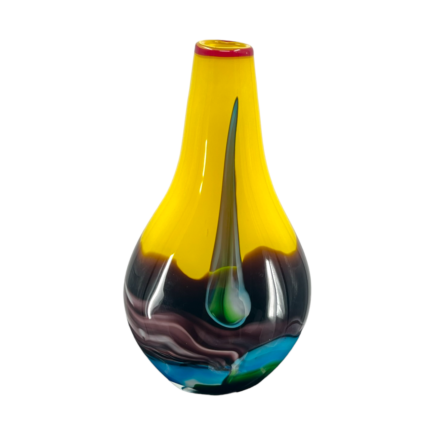 Vintage Murano Splendor - 16" Multi-Color Art Glass Vase