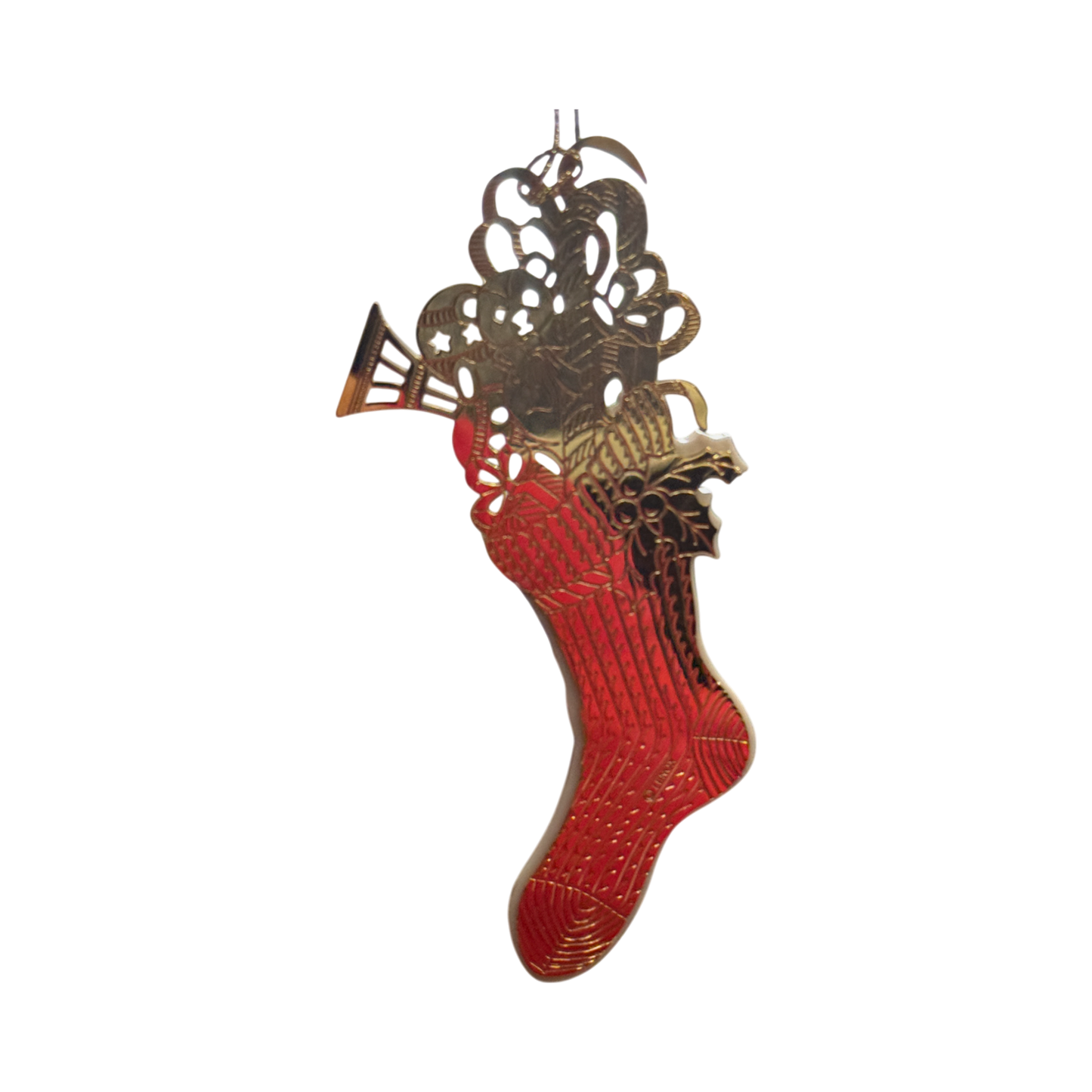 Lenox Bone China - Christmas Stocking With Gold Plate - 4.5"