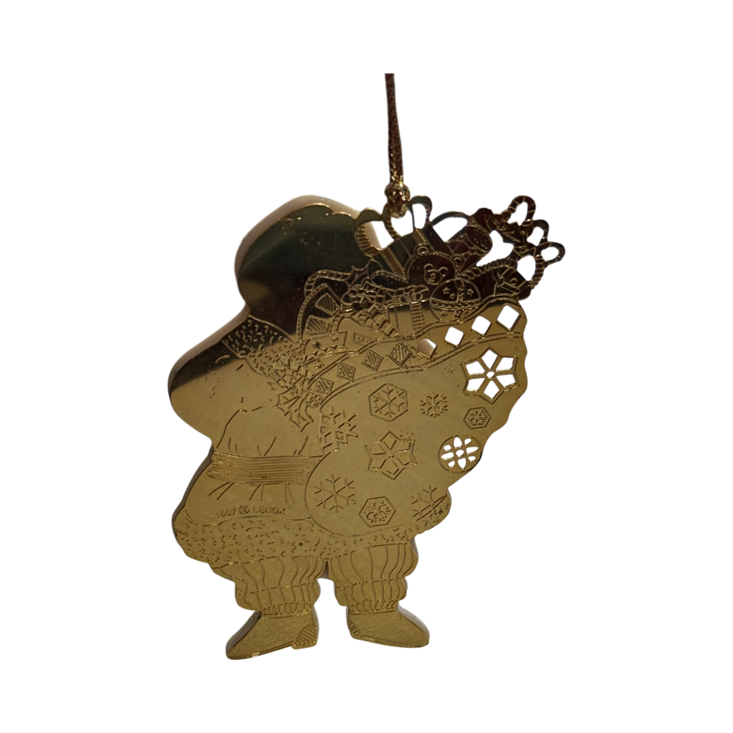 Lenox Bone China - Gold Santa Ornament - 4.5"