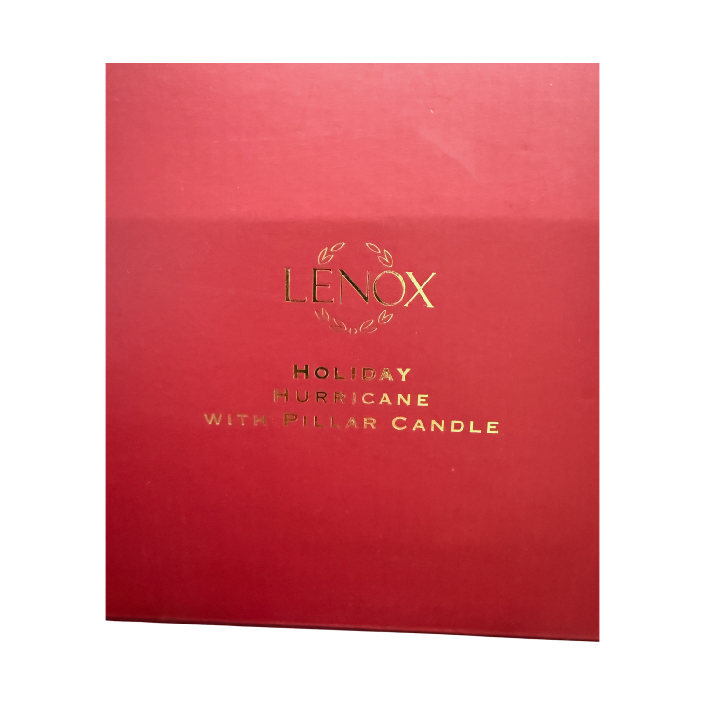 Lenox - Holiday Hurricane With Pillar Candle - New In Box - 12"