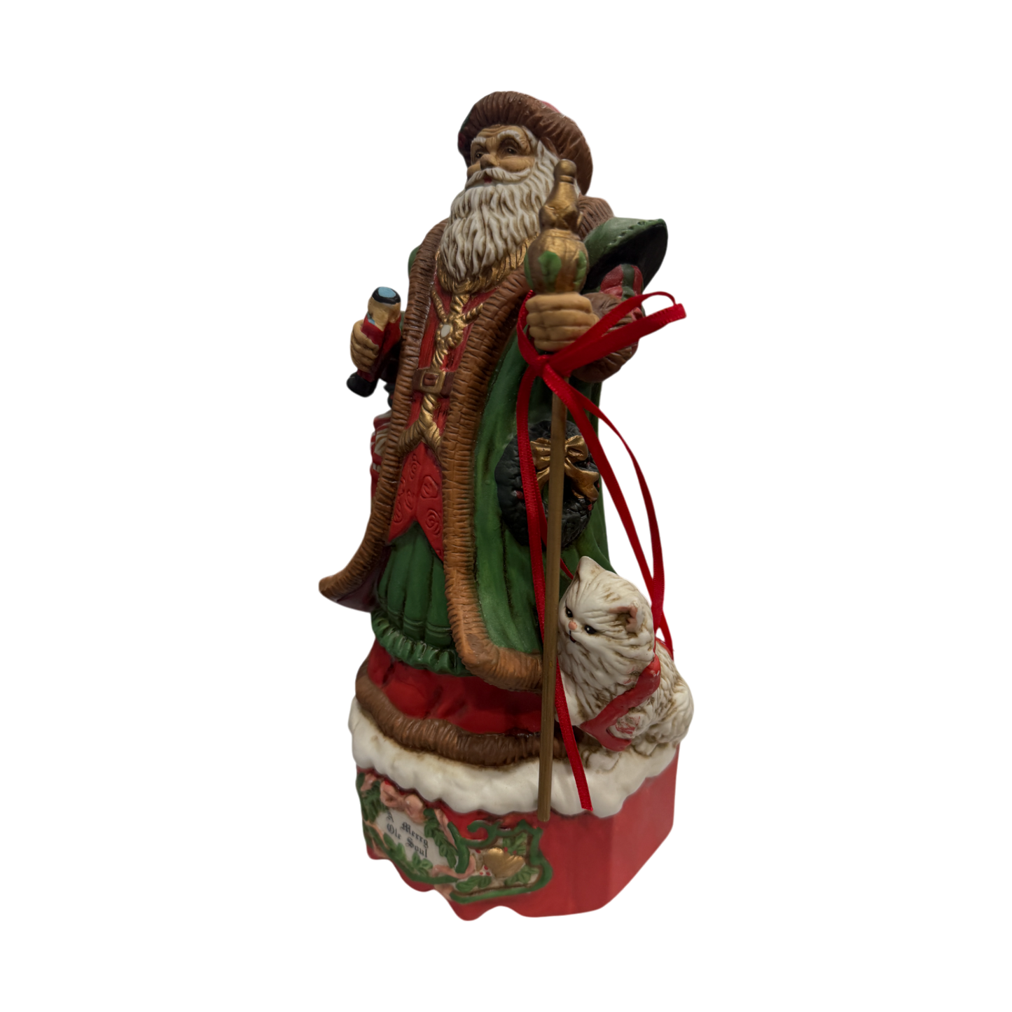 Merry Ole Soul Santa Music Box Figurine - Play Santa Coming To Town - 1993 - 11"