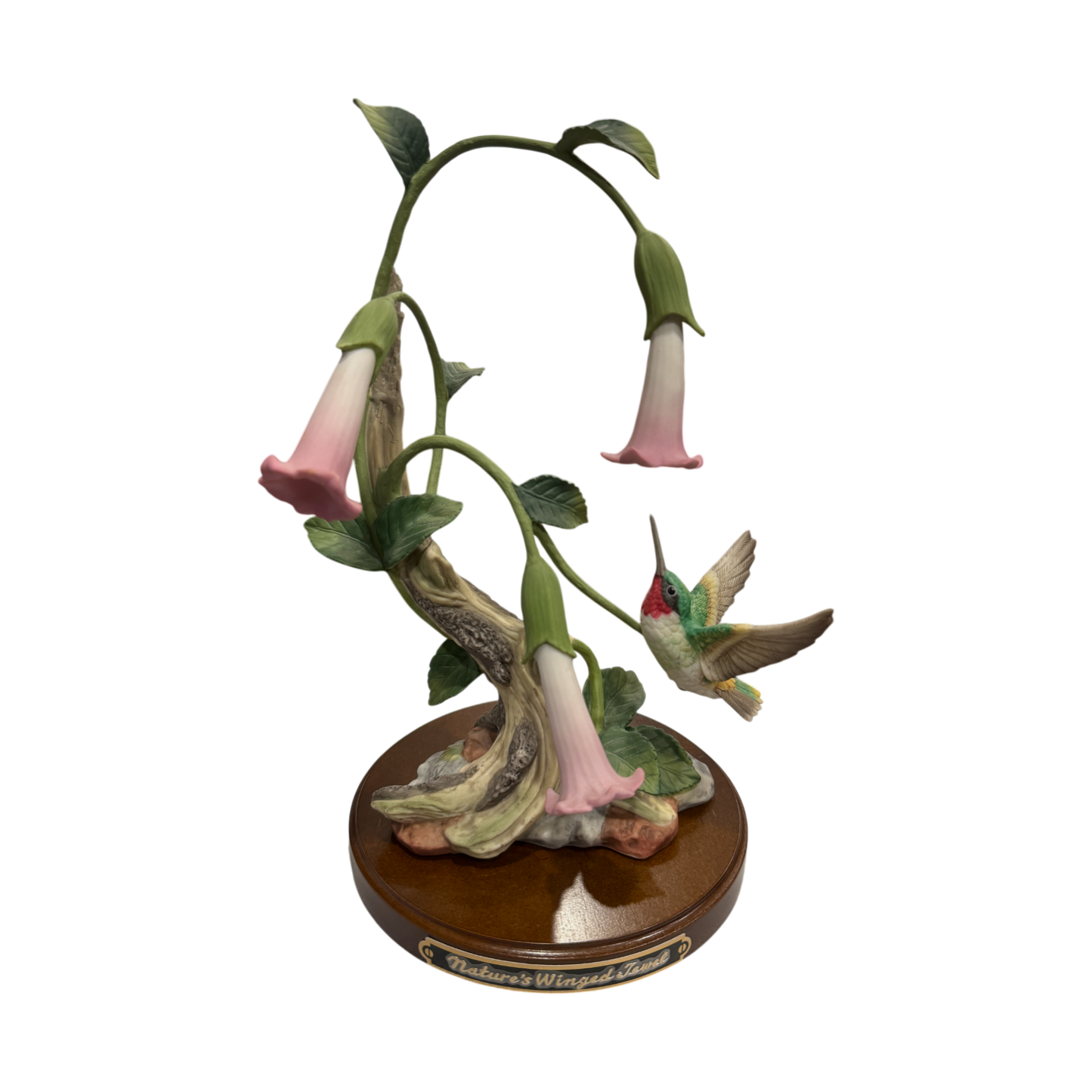 Homco - Hummingbird With Datura Flowers - Natures Winged Jewel - 1990 - 10.5"