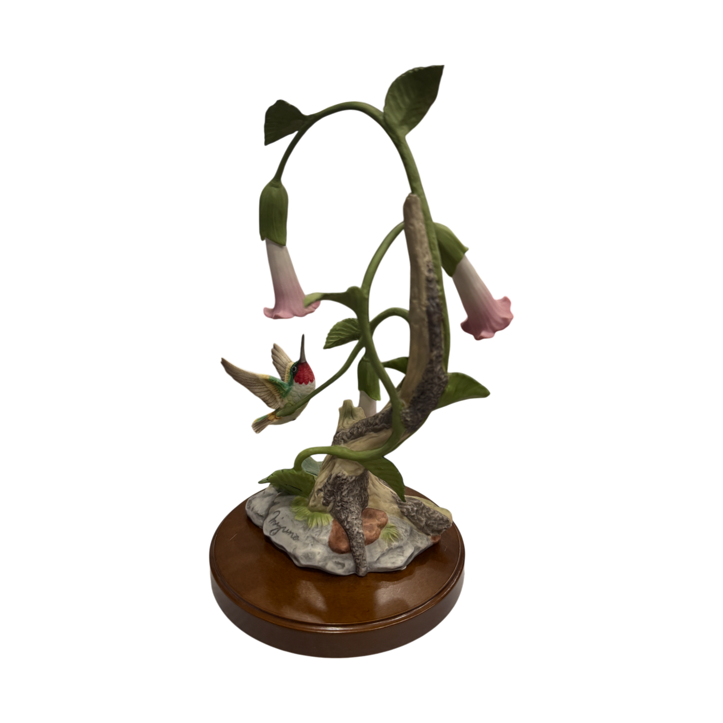Homco - Hummingbird With Datura Flowers - Natures Winged Jewel - 1990 - 10.5"