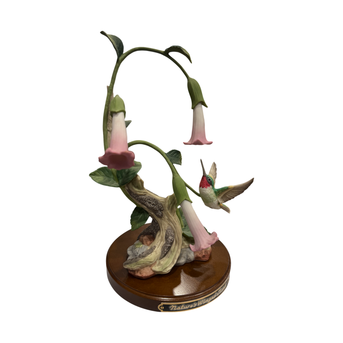 Homco - Hummingbird With Datura Flowers - Natures Winged Jewel - 1990 - 10.5"