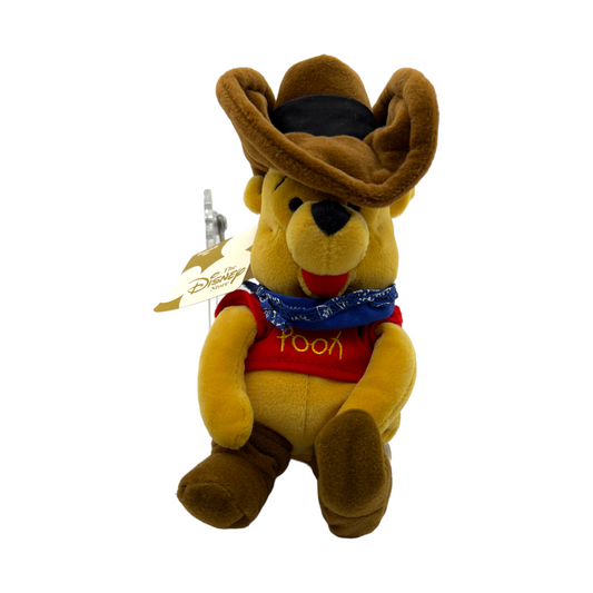 Disney Store - Cowboy Pooh Mini Bean Bag - With Tag - 9"
