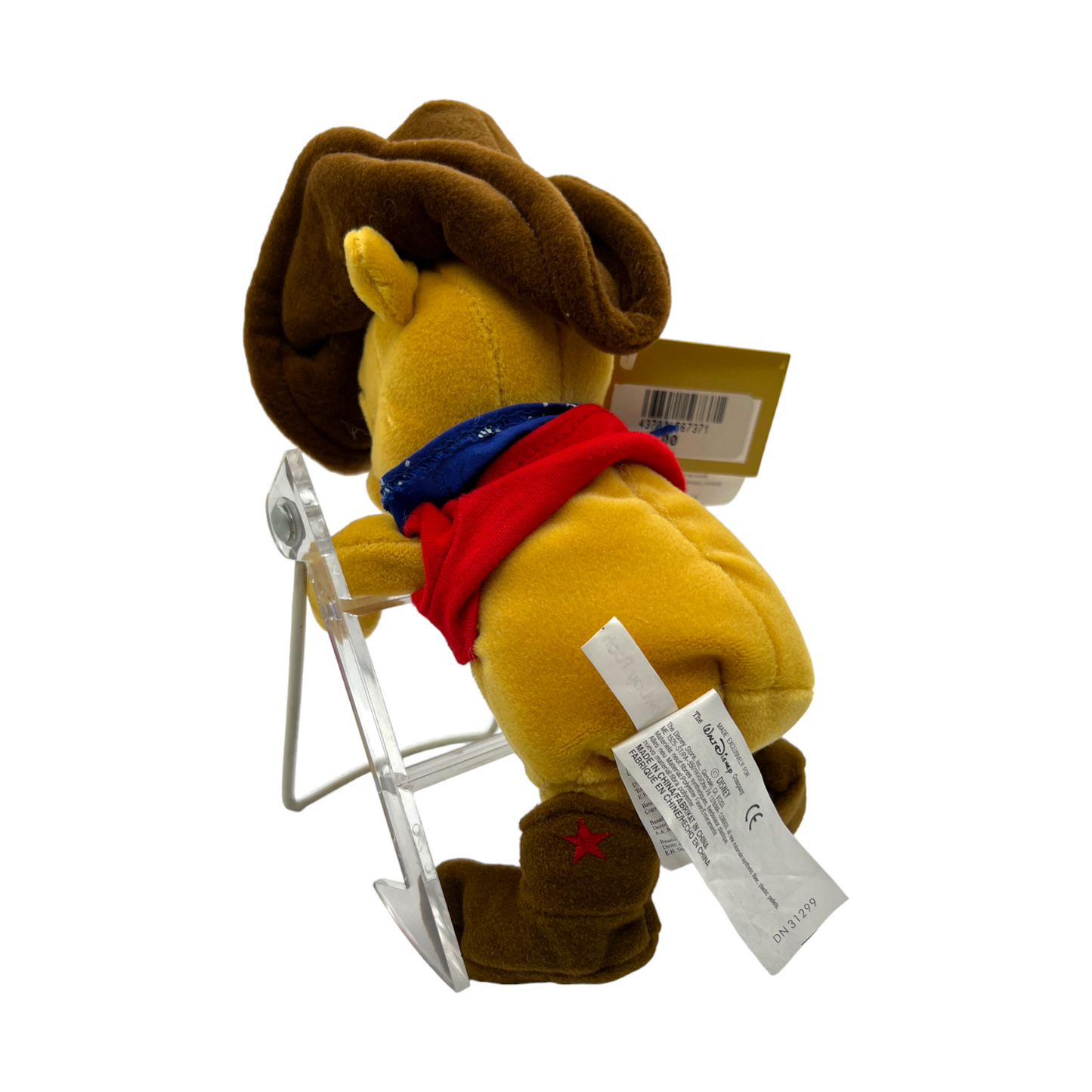 Disney Store - Cowboy Pooh Mini Bean Bag - With Tag - 9"