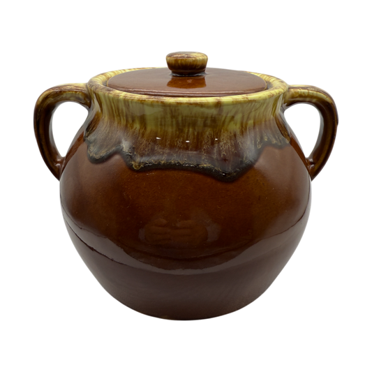 McCoy Pottery - Brown Drip Double Handed Fruit Bowl - 6"