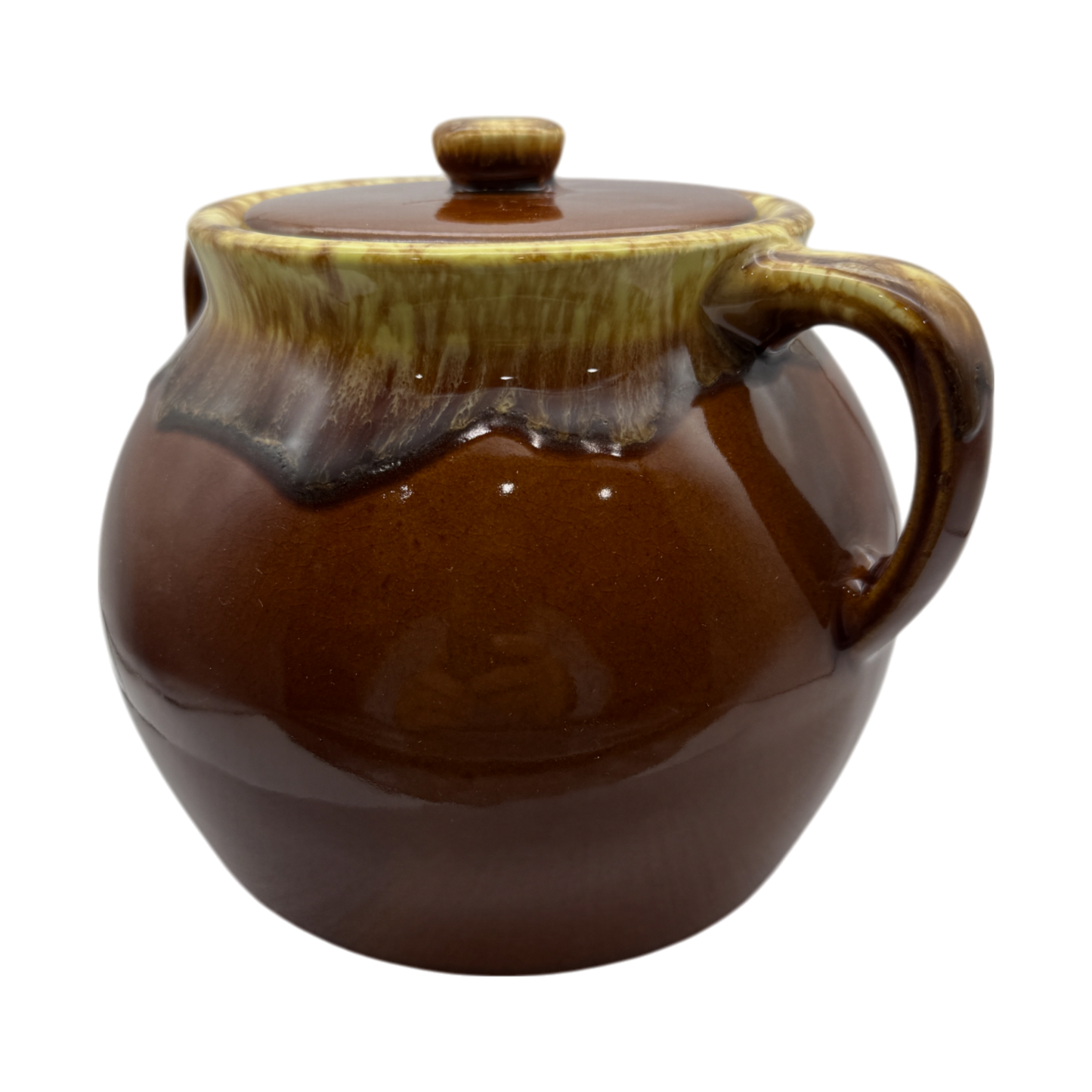 McCoy Pottery - Brown Drip Double Handed Fruit Bowl - 6"