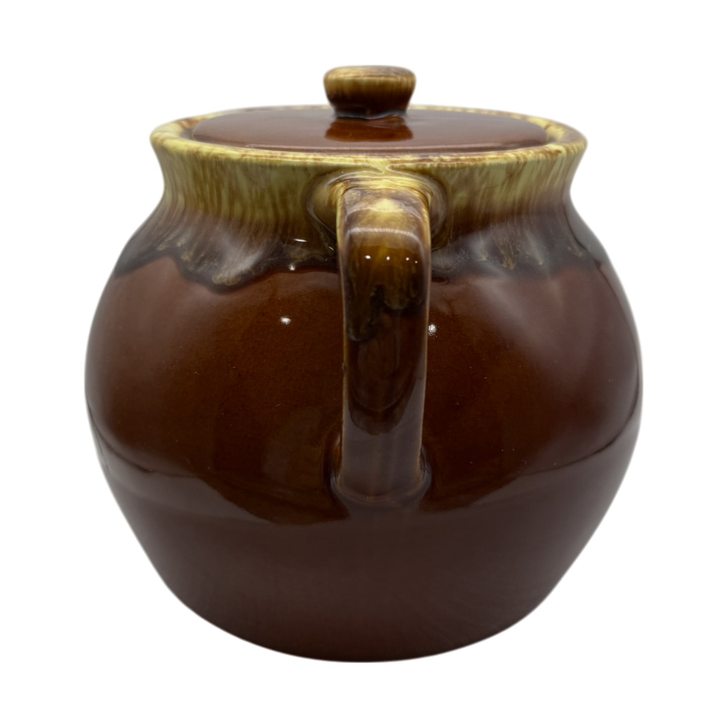 McCoy Pottery - Brown Drip Double Handed Fruit Bowl - 6"