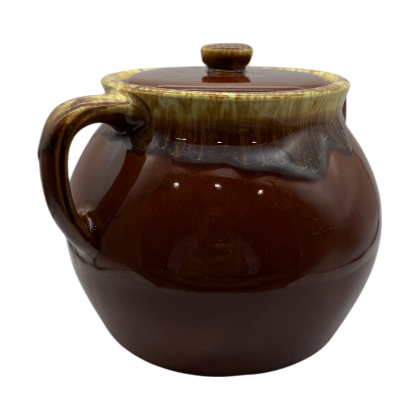 McCoy Pottery - Brown Drip Double Handed Fruit Bowl - 6"