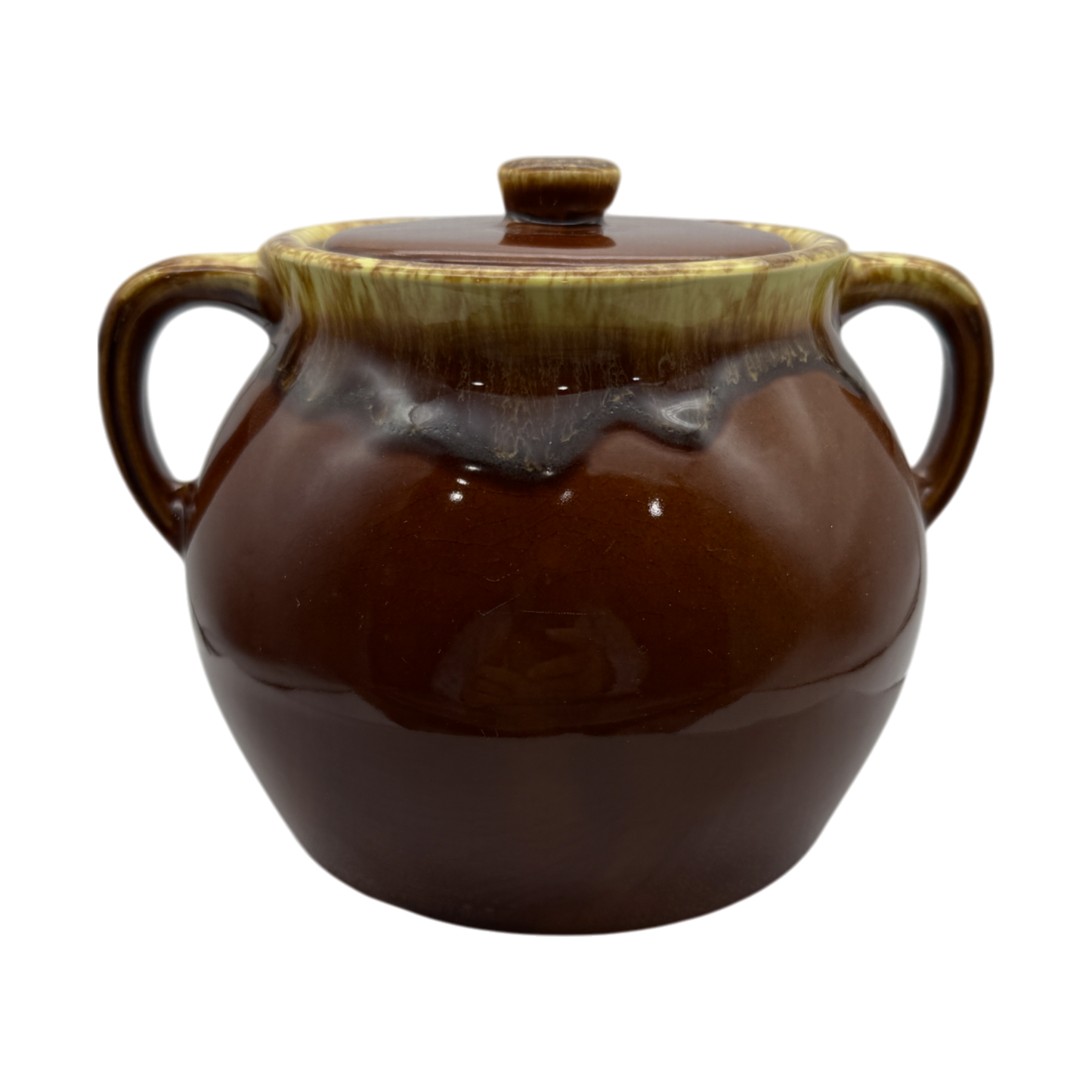 McCoy Pottery - Brown Drip Double Handed Fruit Bowl - 6"