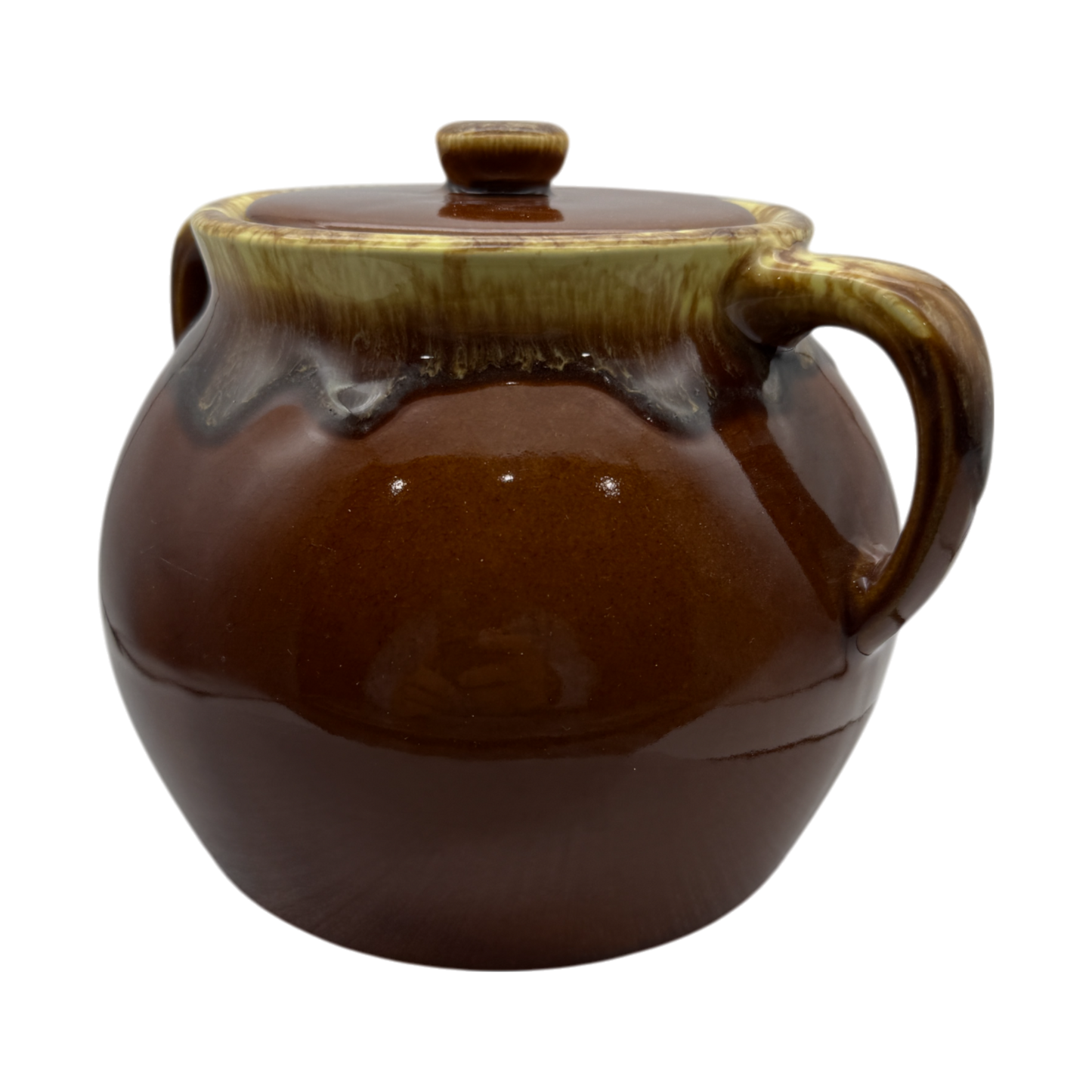 McCoy Pottery - Brown Drip Double Handed Fruit Bowl - 6"