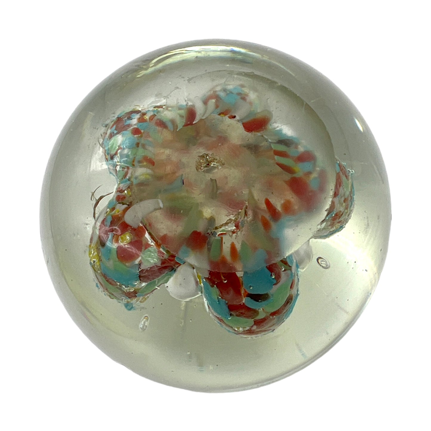 Mesmerizing Mosaic - Handcrafted Multicolored Glass Paperweight