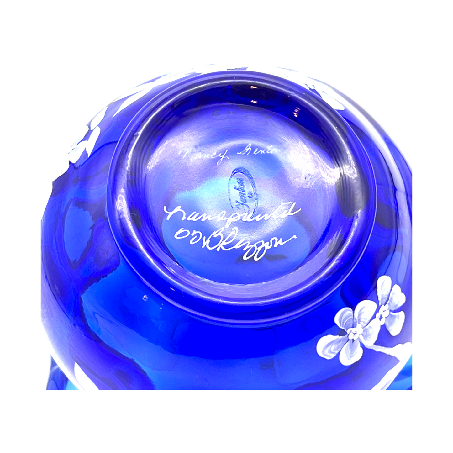 Fenton Art Glass - Cobalt Blue Candy Bowl - Nancy Fenton Signed - 3.5"