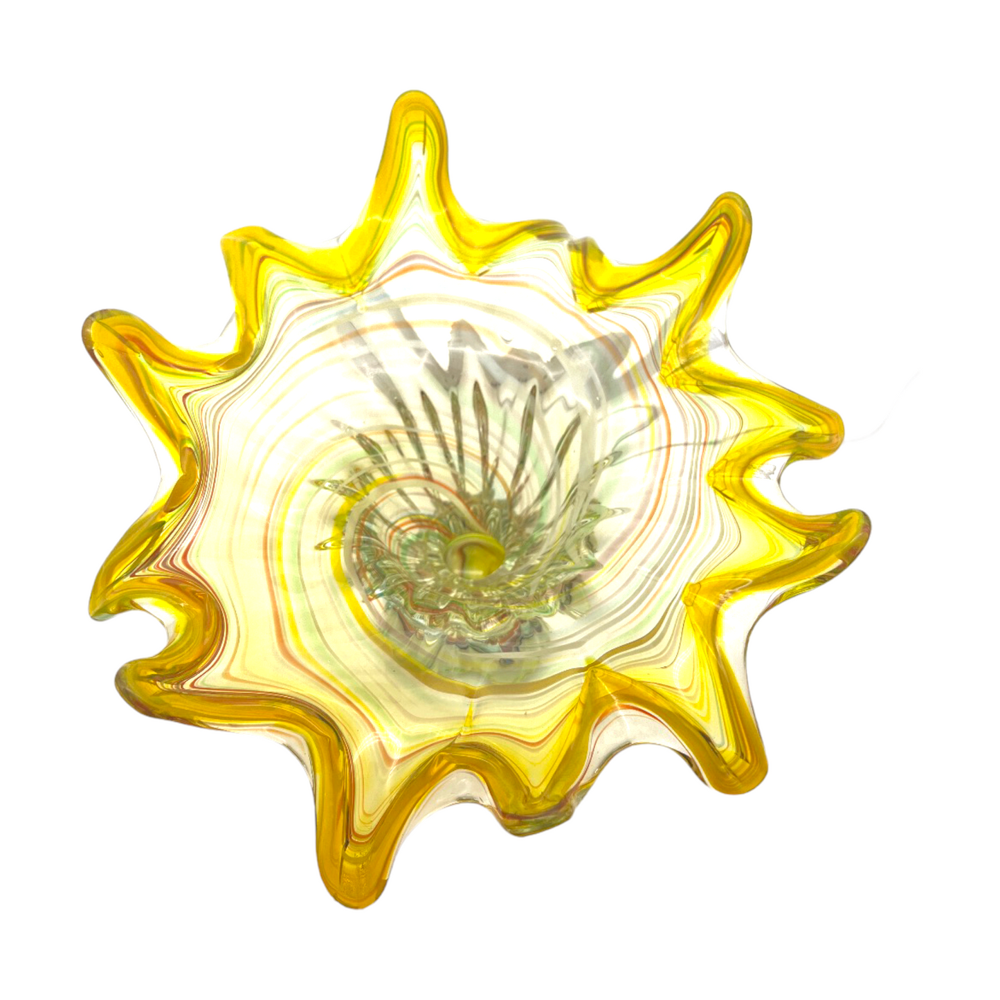 Enchanting Symphony: Handcrafted Murano Art Glass Compote - 7.5"